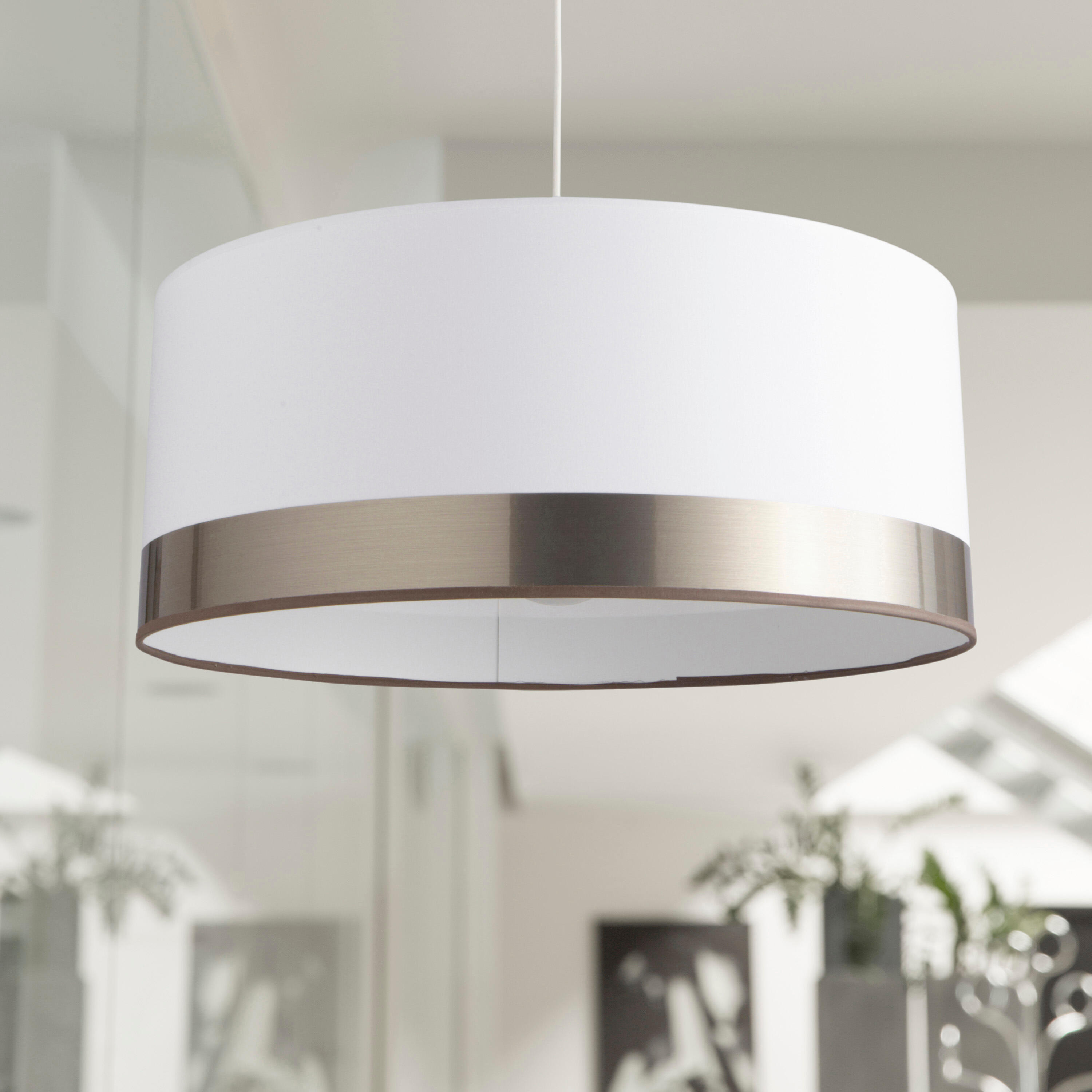 Suspension Silver, polyester, blanc, Diam.48 cm, E27 - 3
