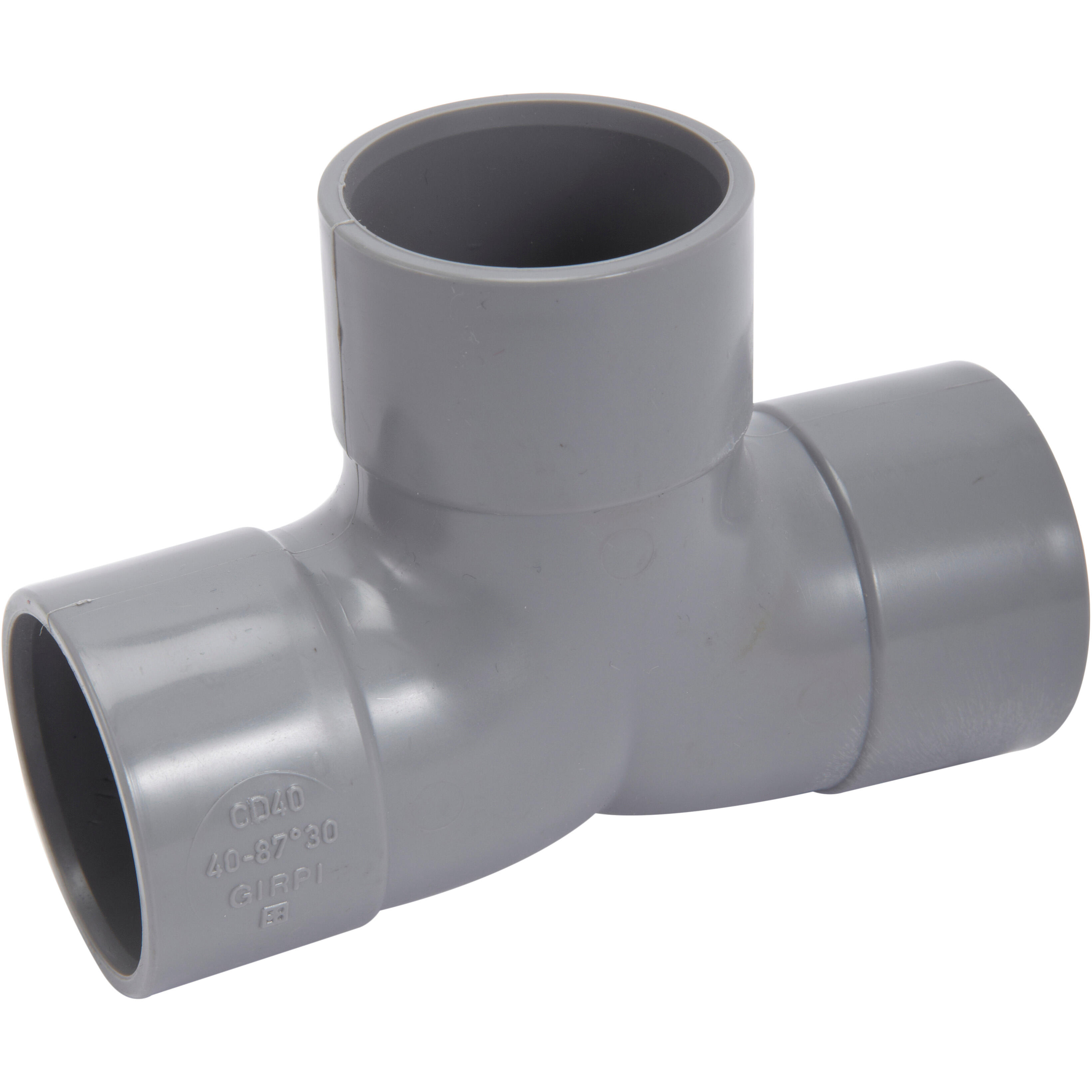 Coude 87°30 double en pvc à coller, femelle / femelle, D.40 - 3