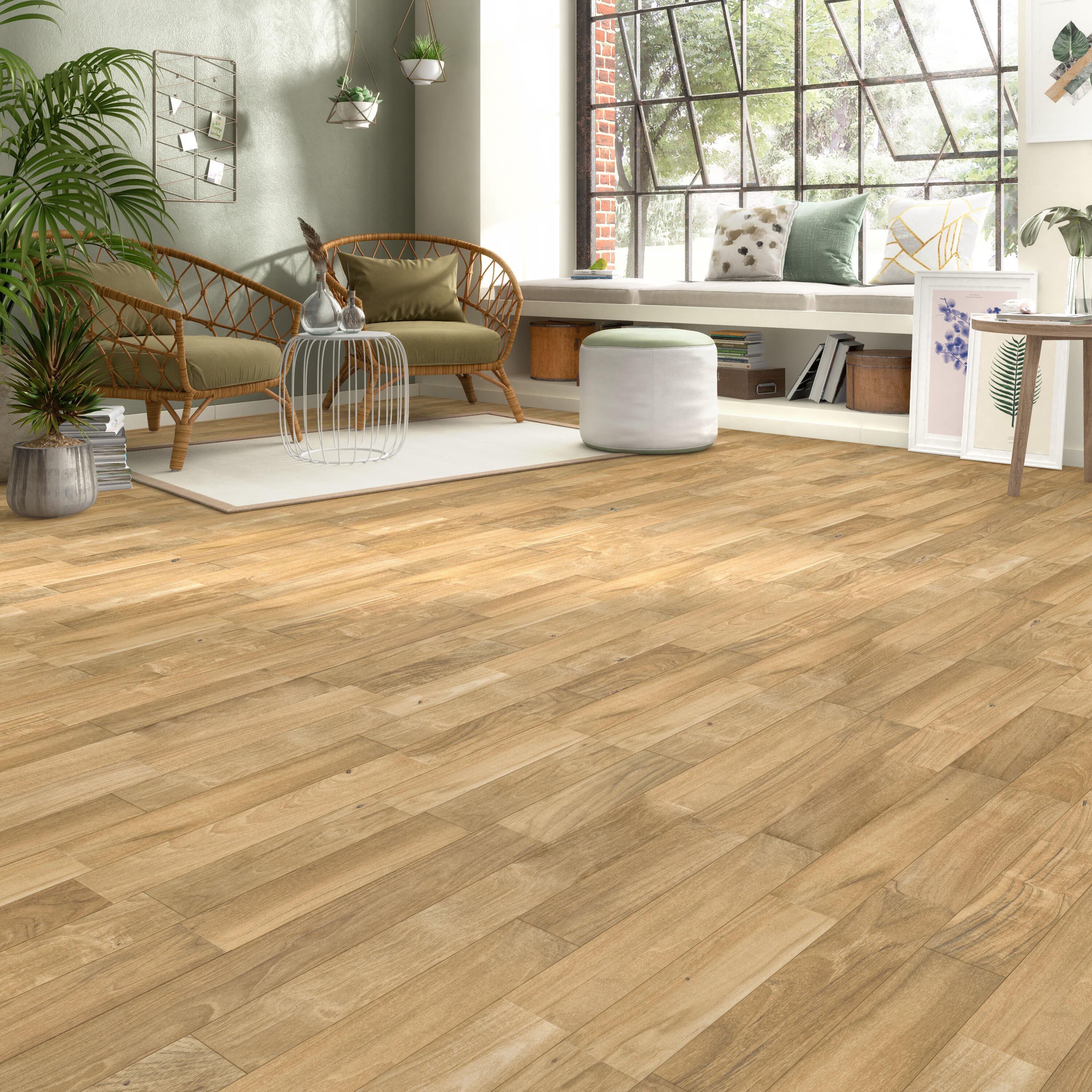 Parquet massello S WOODFLOORING in teak naturale grezzo natura sp. 12/4 mm 1.296 m² - 2