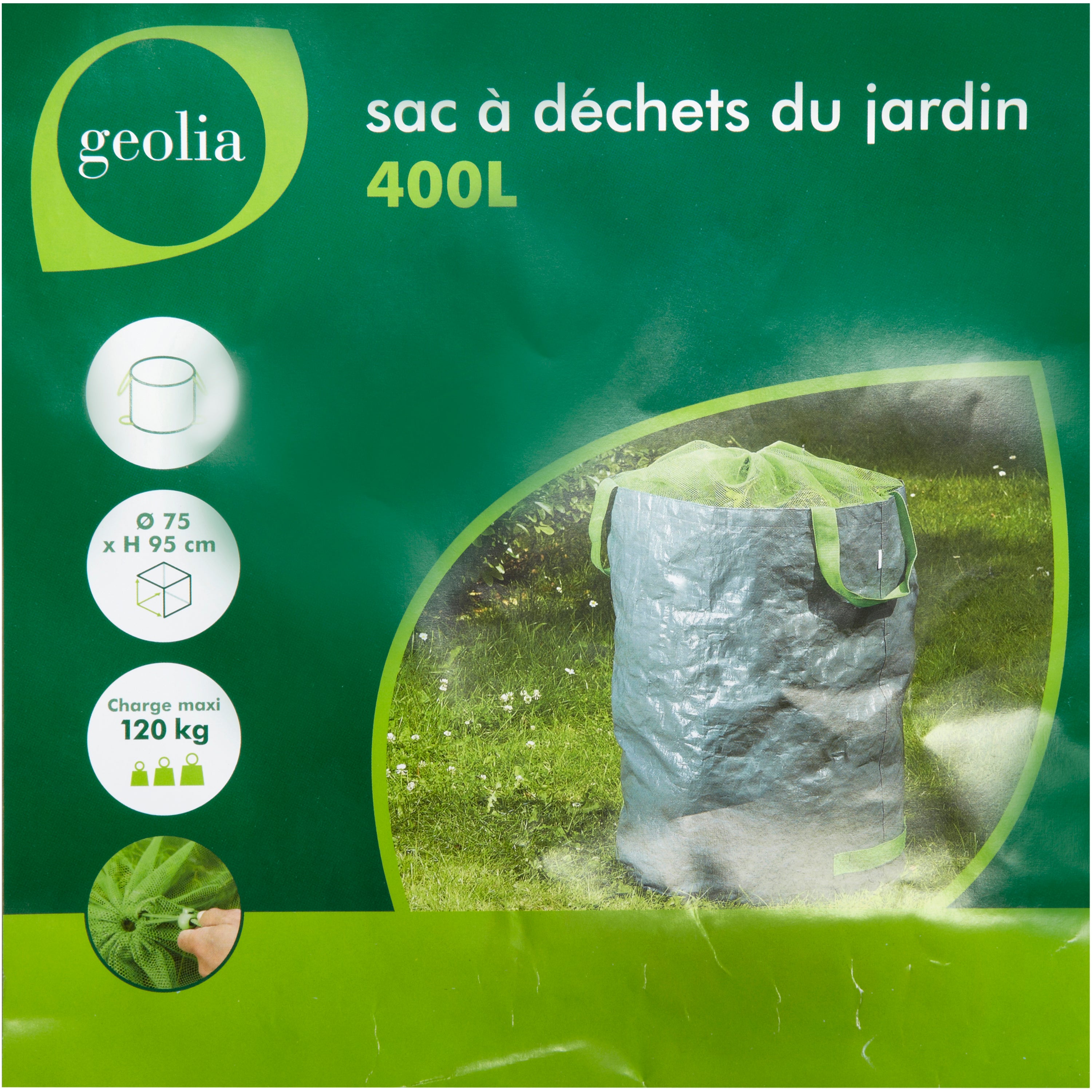 Sac à végétaux à gazon-feuilles réutillisable GEOLIA 400 l - 3