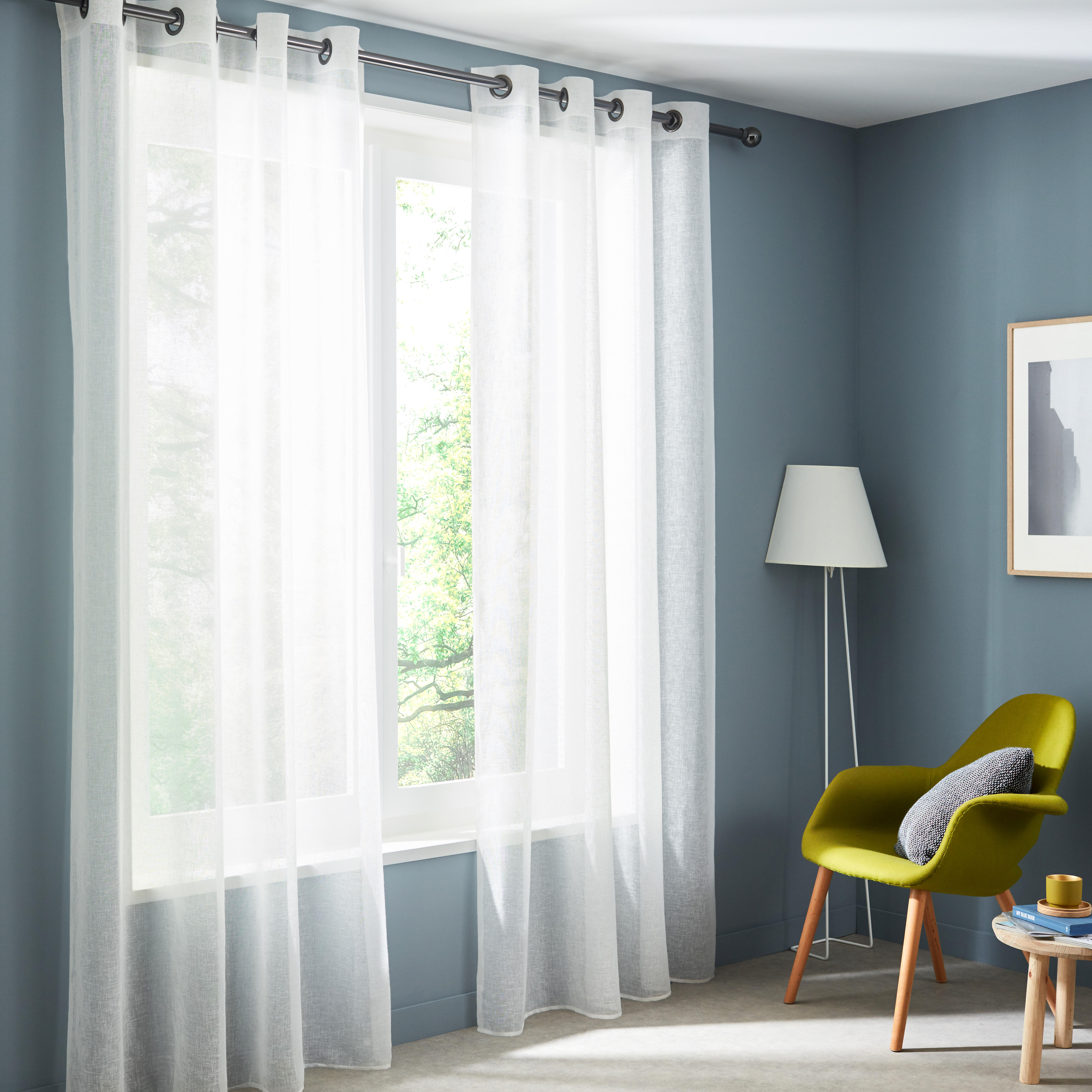 Voilage tamisant, Kaolin, blanc H.240 x l.150 cm - 2