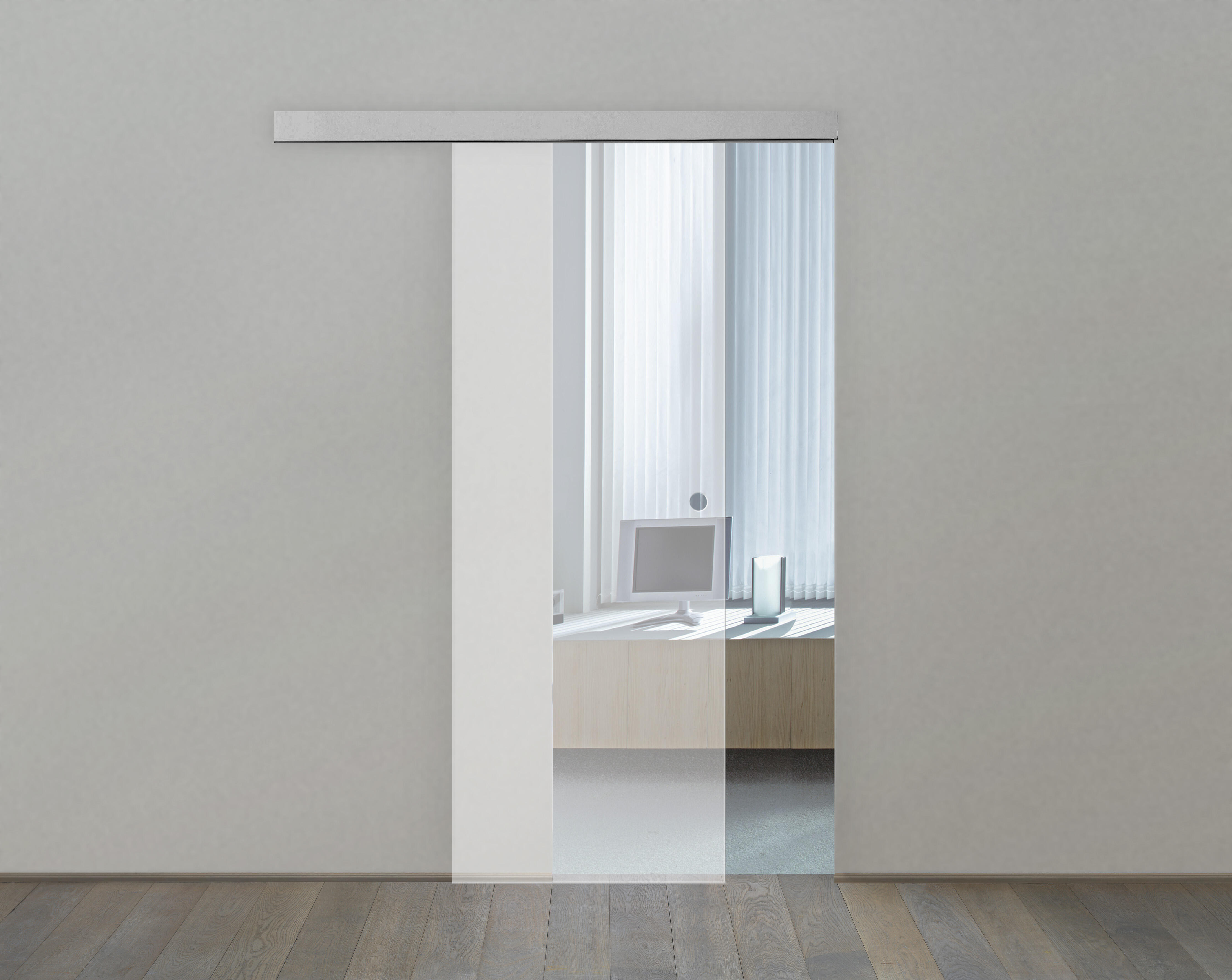 Puerta de interior corredera de cristal mate templado Artens Orlando anchura 83cm - 7