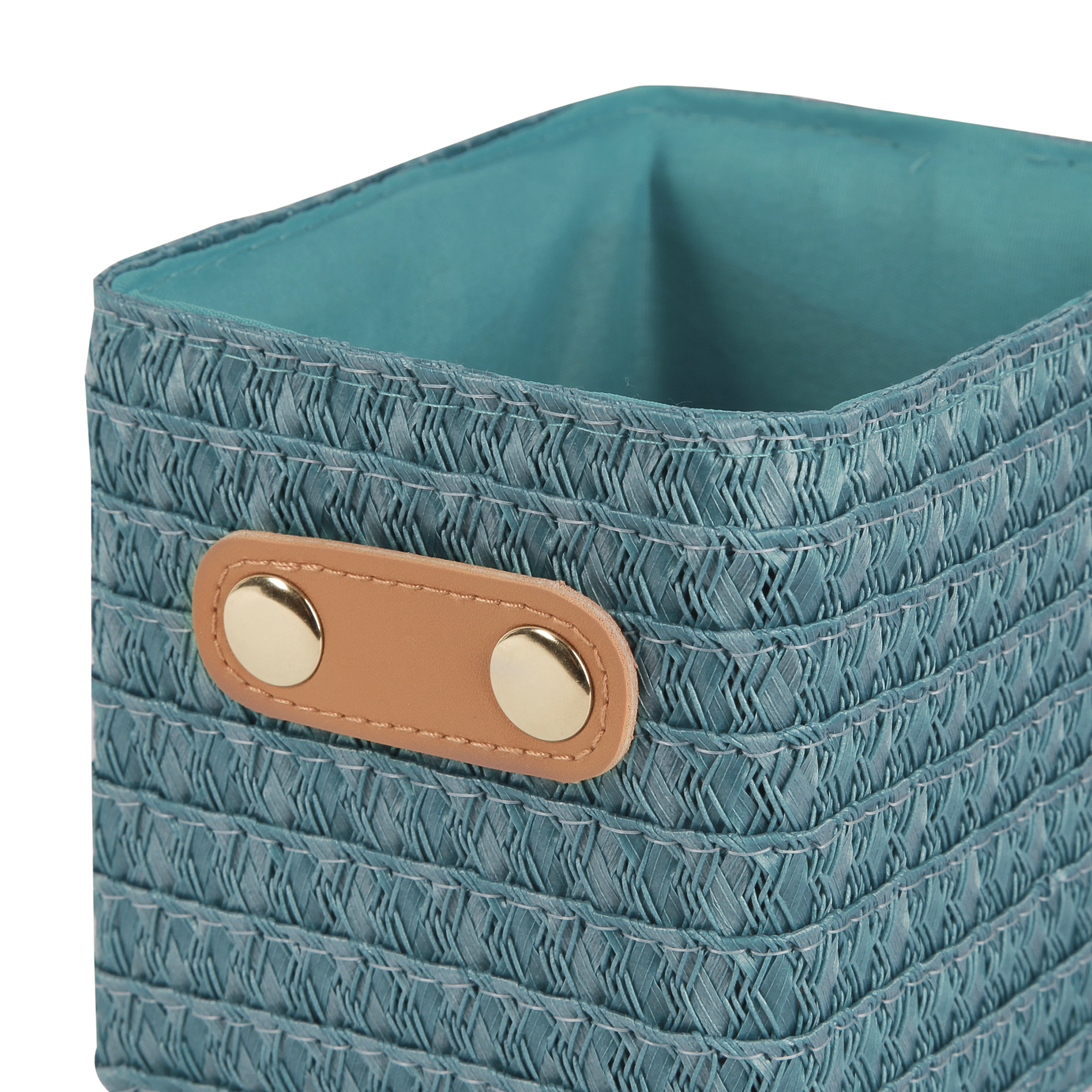 Set di 3 pezzi, Cesta in cartone SENSEA Miami1 verde petrolio P 24.5 x L 19 x H 16 cm - 8