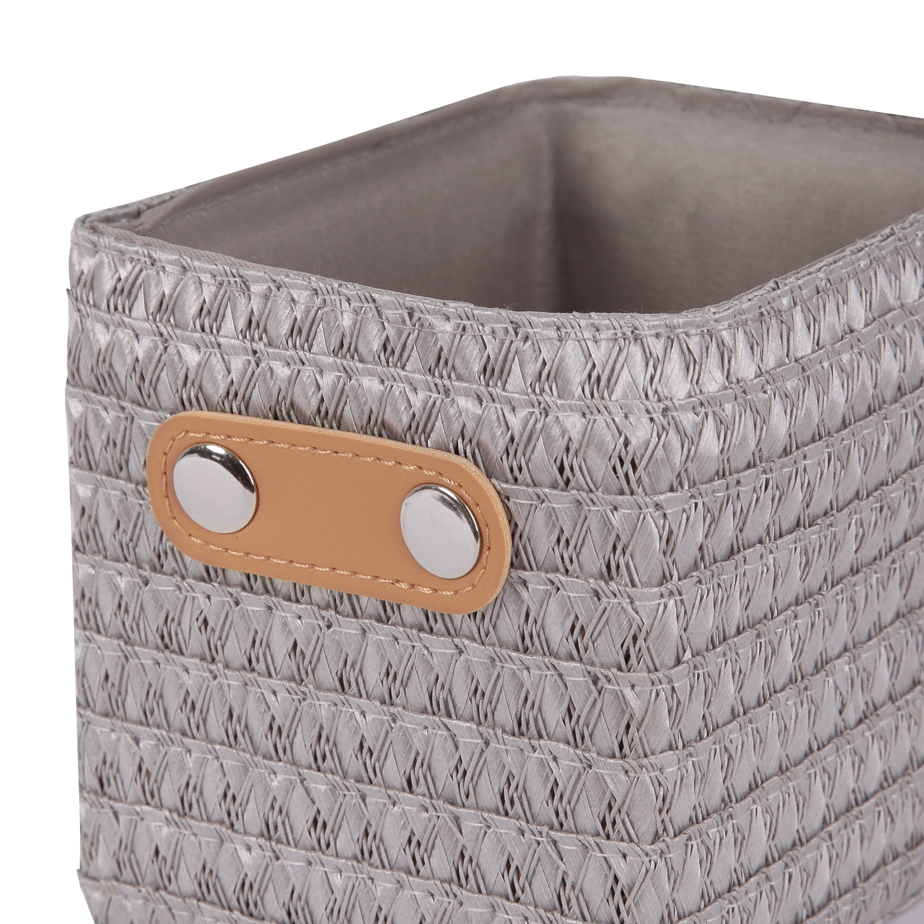 Lot de 3 Panier Produit sans nom de série gris clair l.19 x P.24.5 x H.16 cm SEN - 5