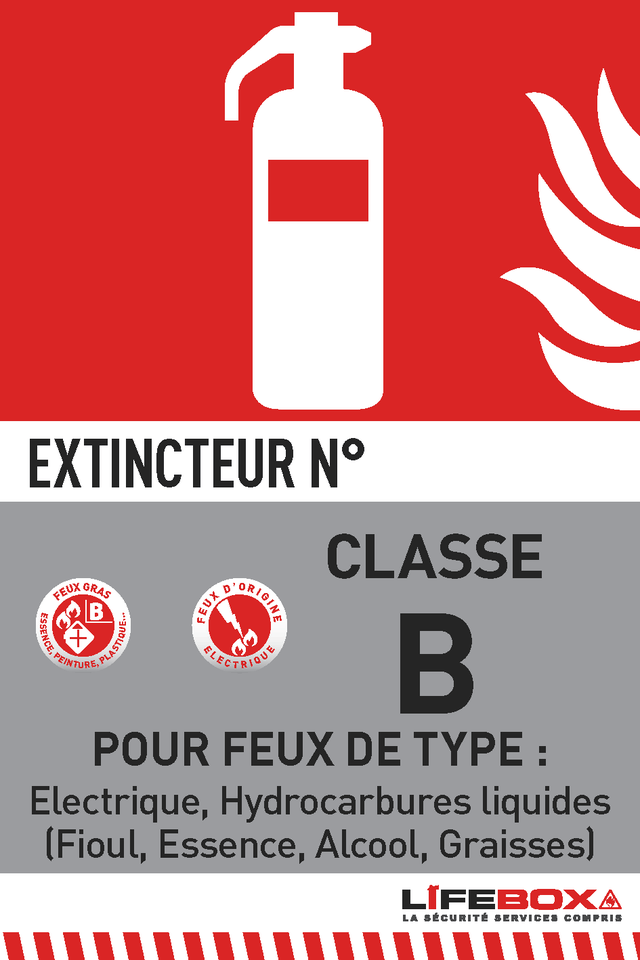 Panneau indicateur d'extincteur lifebox