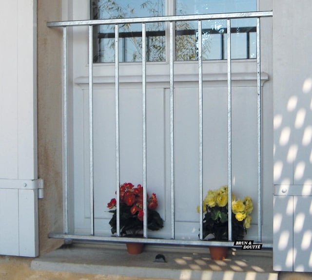 Garde-corps pour balconnet Lacanau, pour porte-fenêtre l.120 x H.93 cm