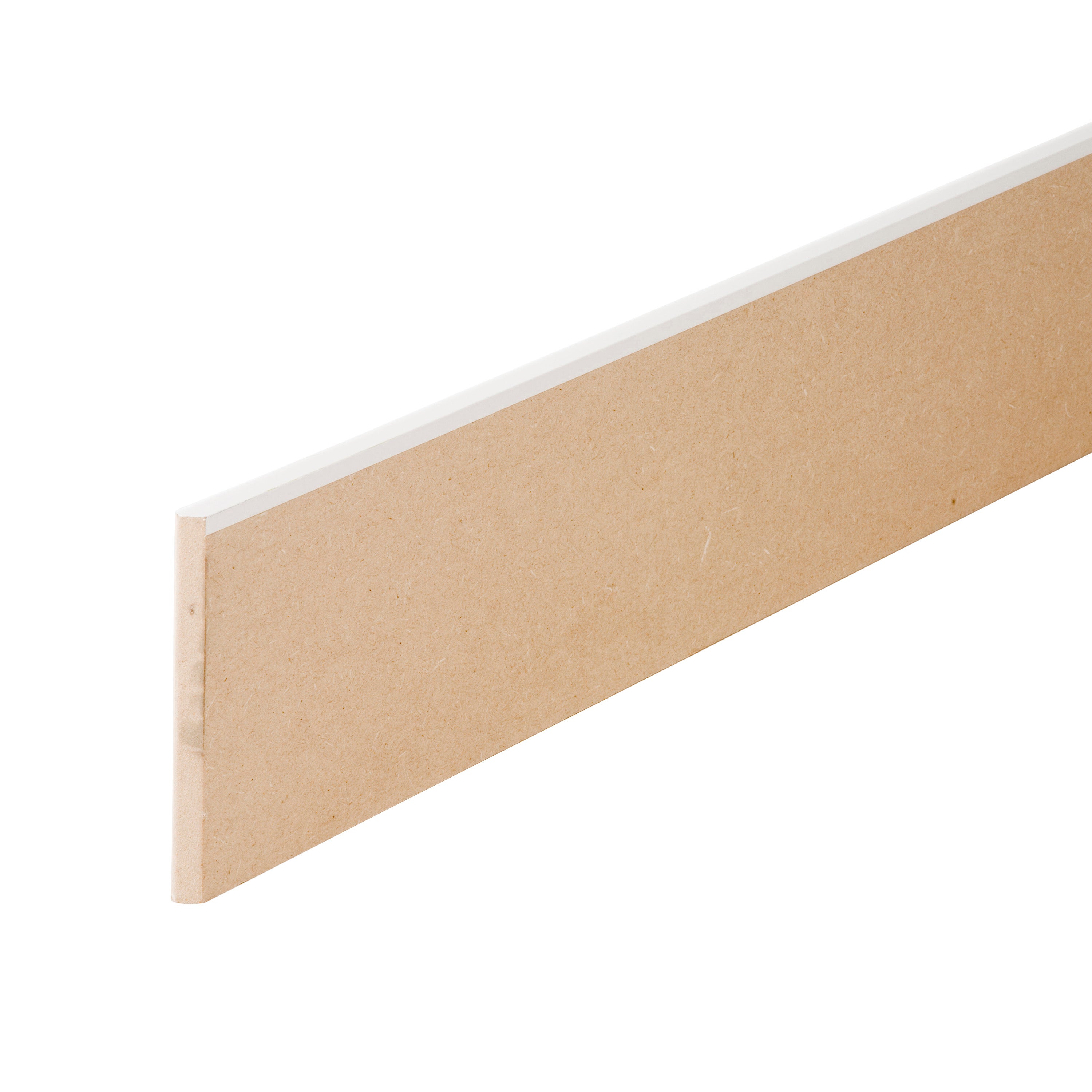 Plinthe médium (MDF) arrondie revêtu mélaminé blanc, 16 x 150 mm, L.2.2 m - 2