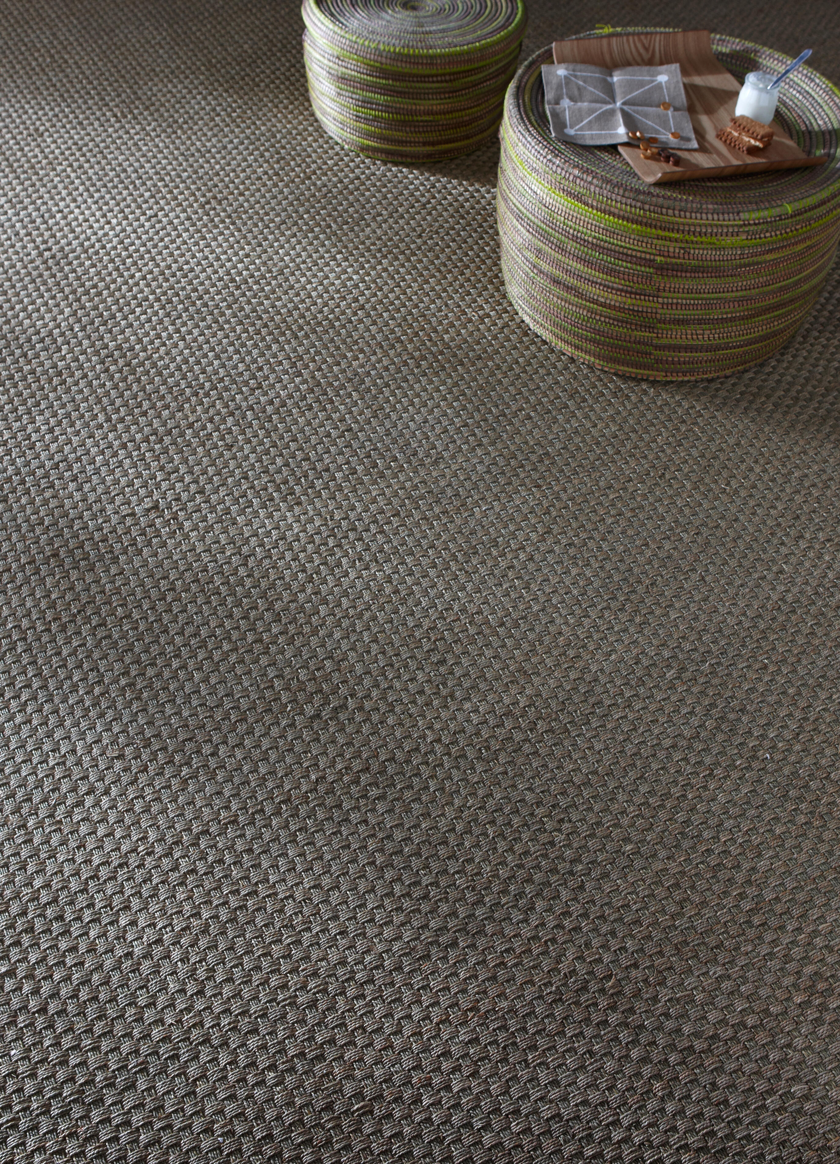 Jonc de mer uni naturel, Damier, rouleau l.4 m - 2