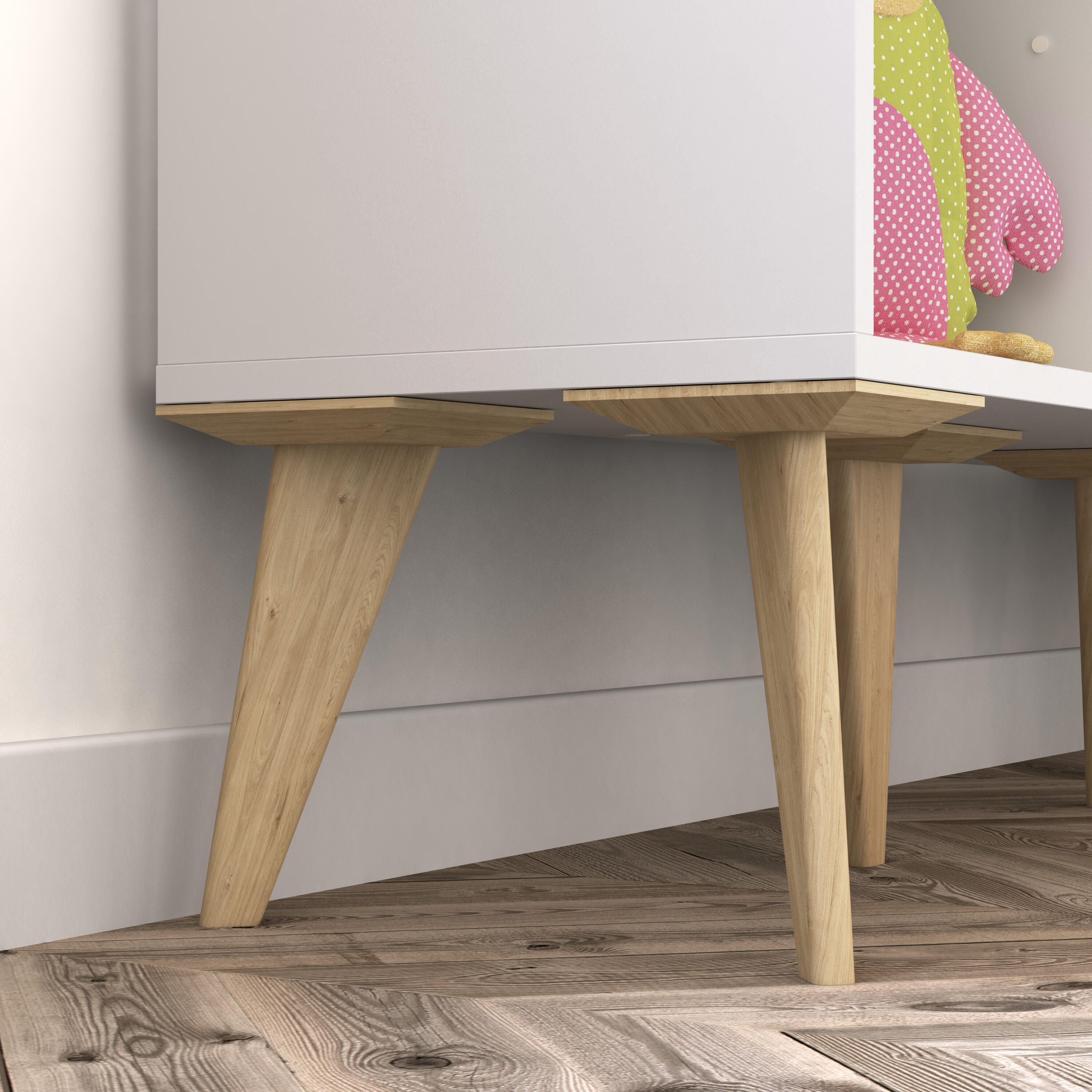 Set di 4 piedi per mobili Kub SPACEO in legno di pino opaco L 12 x P 21.6 x H 21.6 cm - 3