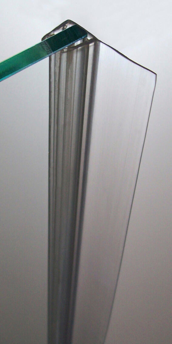 Joint d'étanchéité lèvre perpendiculaire translucide, L.200 cm verre Ep. 6-8 mm - 2