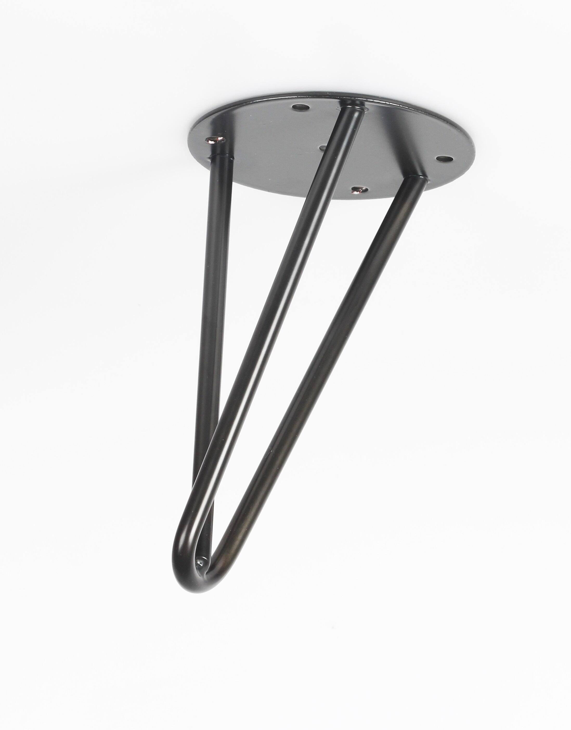 Pied de meuble REI fixe conique, acier noir H.16 x l.10 cm - 3