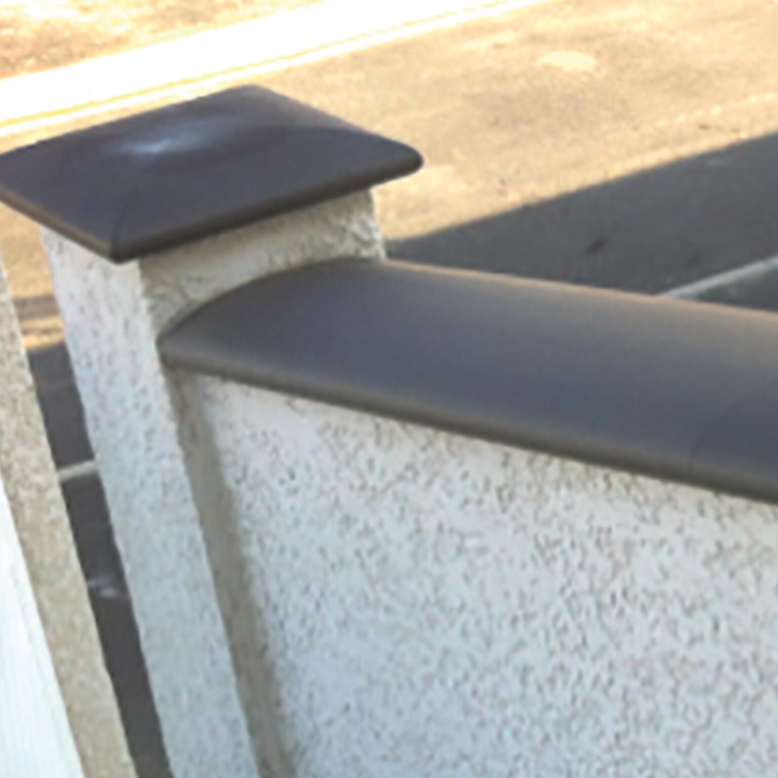 Chapeau de pilier gris, en terre cuite, H.4.5 x l.36 x P.36 cm - 2