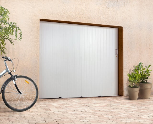 Porte garage coulissante PVC PRIMO H.200 x l.240 blanc