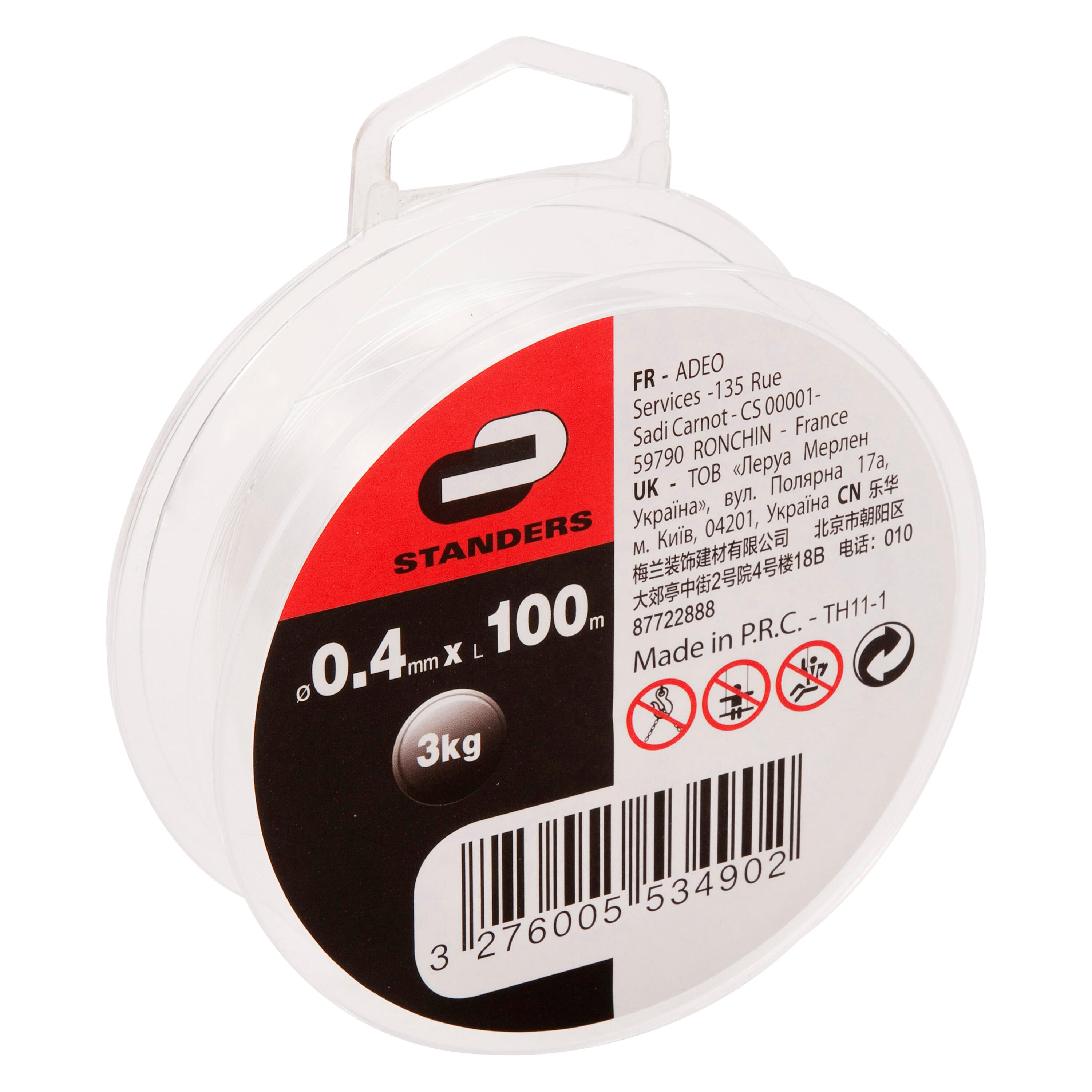 Filo in nylon STANDERS L 100 m x Ø 0.4 mm bianco carico max 0 Kg - 5