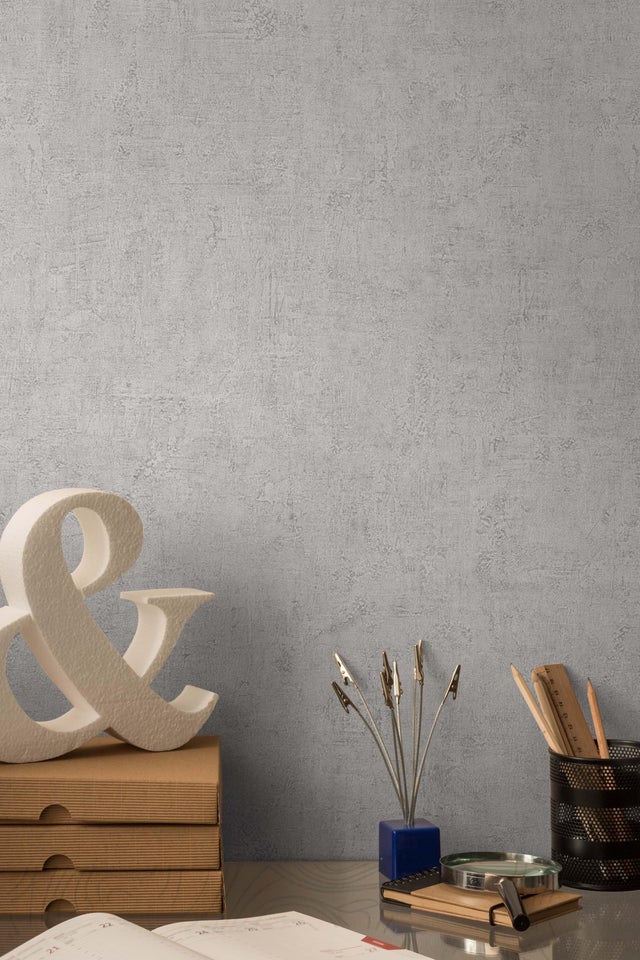 Papier peint vinyle sur intissé Patine gris