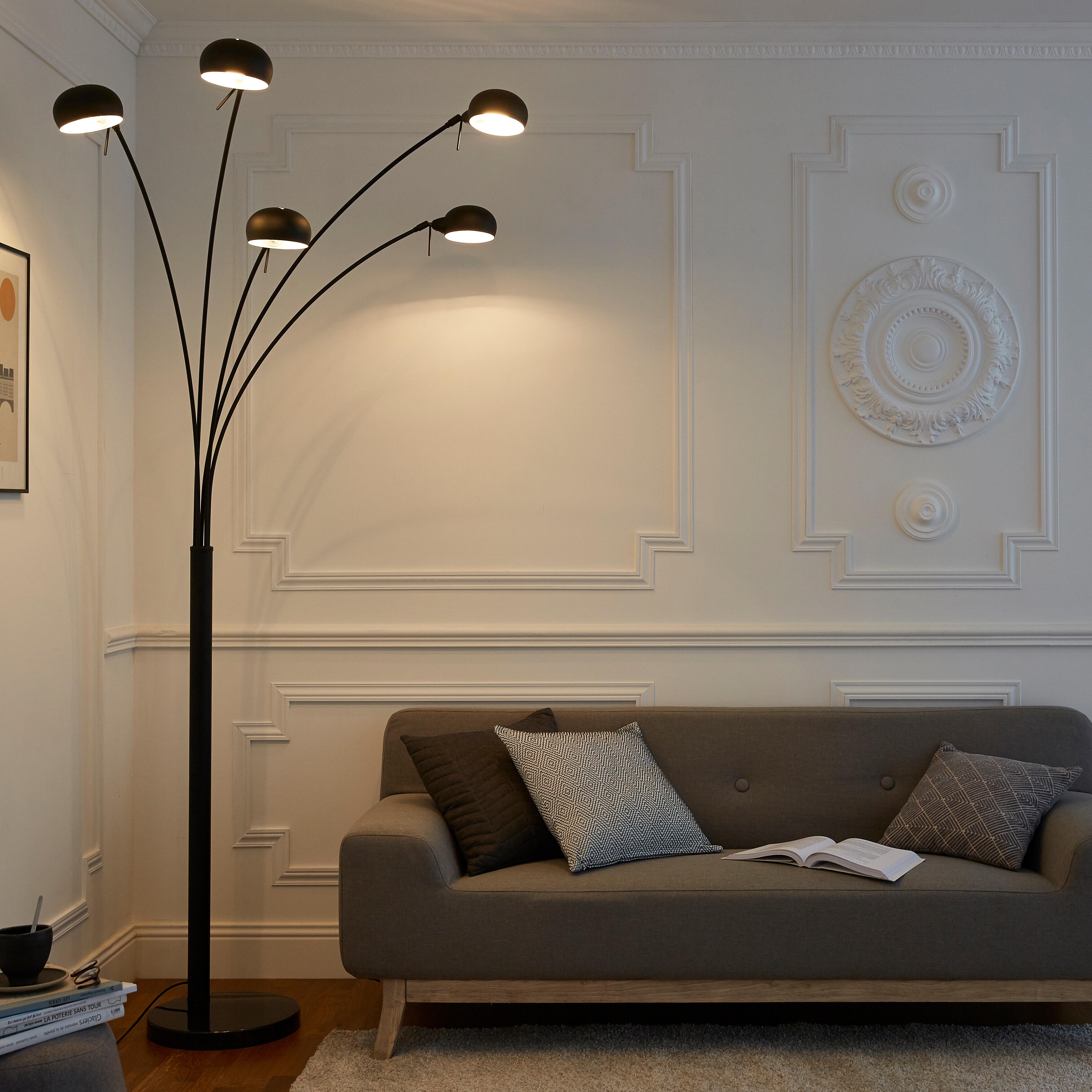 Lampadaire Kimi, fer, noir,  H.228 cm INSPIRE, E14 - 3