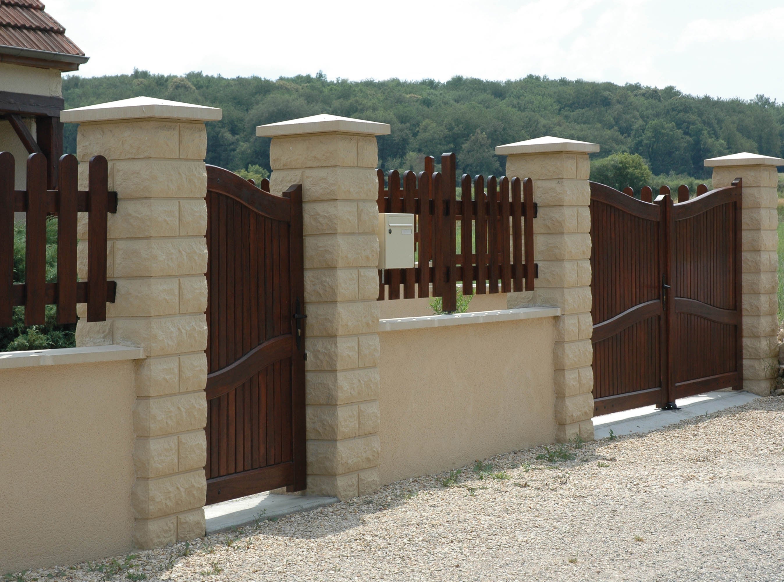 Chapeau de pilier pointe de diamant 32 x 32 cm Ocre - 2