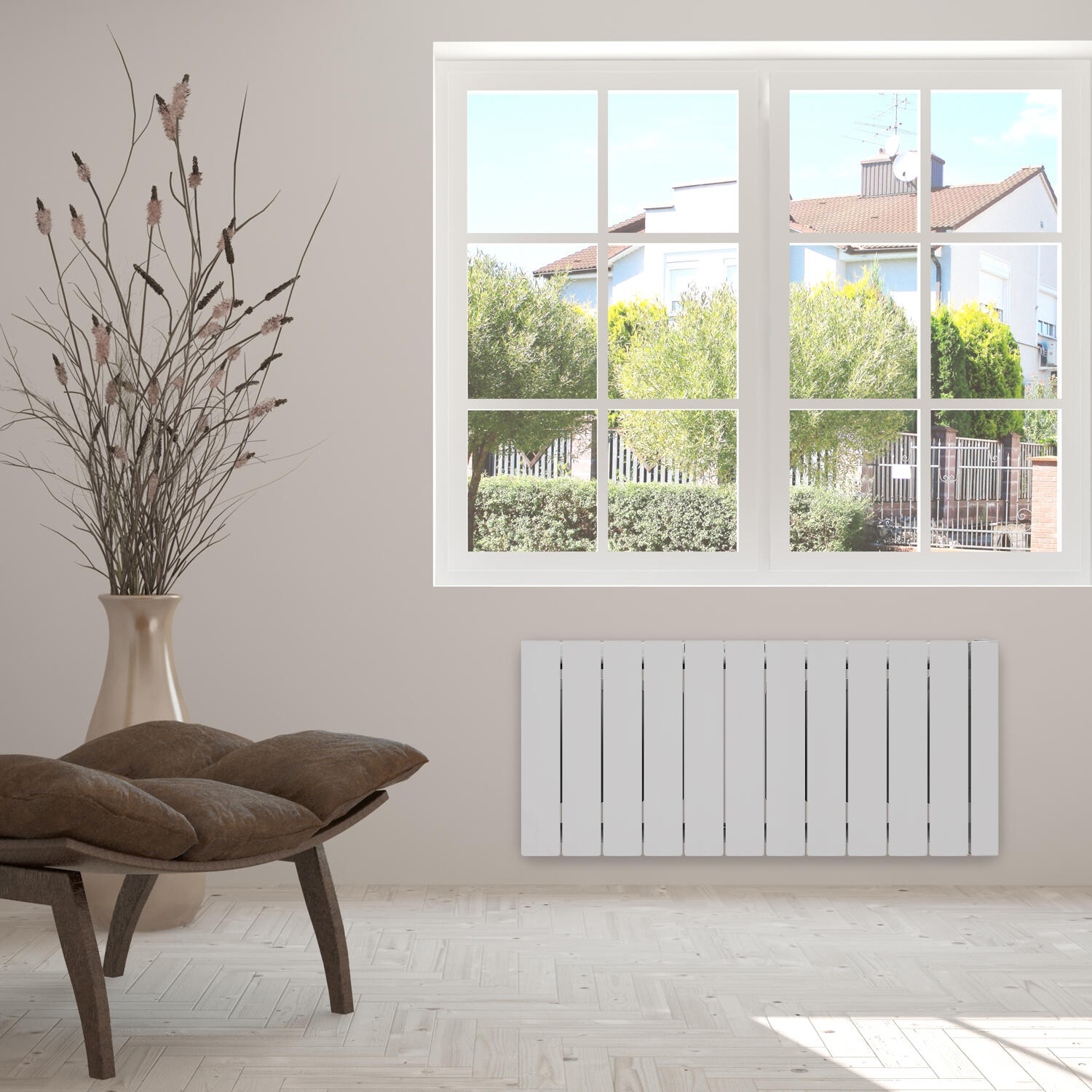 Radiateur électrique à inertie fluide 1500 W EQUATION Luz plinthe blanc - 2