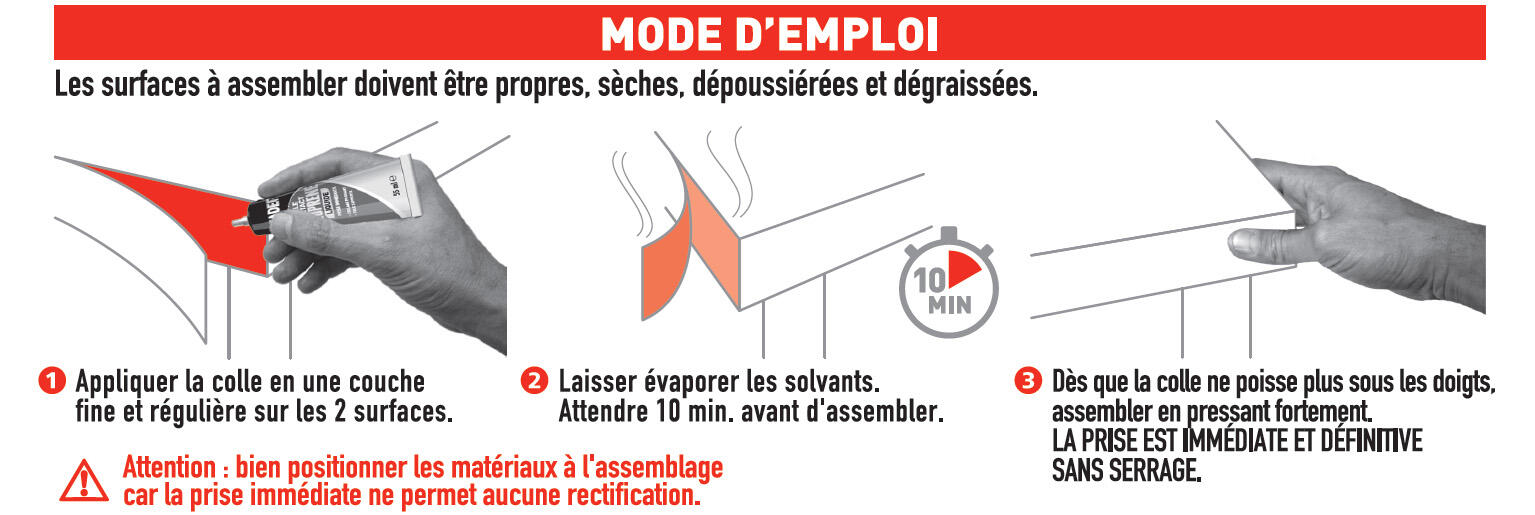 Colle d'assemblage liquide néoprène SADER Liquide multi-usages beige, 55ml - 4
