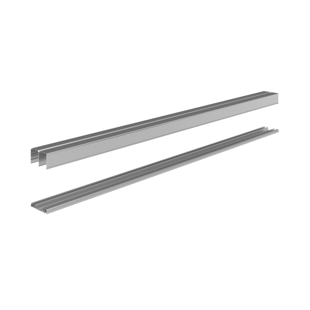 Paire de rails SPACEO laqué aluminium gris L.130 cm