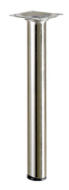 Pied de meuble Hettich, acier brossé, diamètre 3 cm x hauteur 25 cm