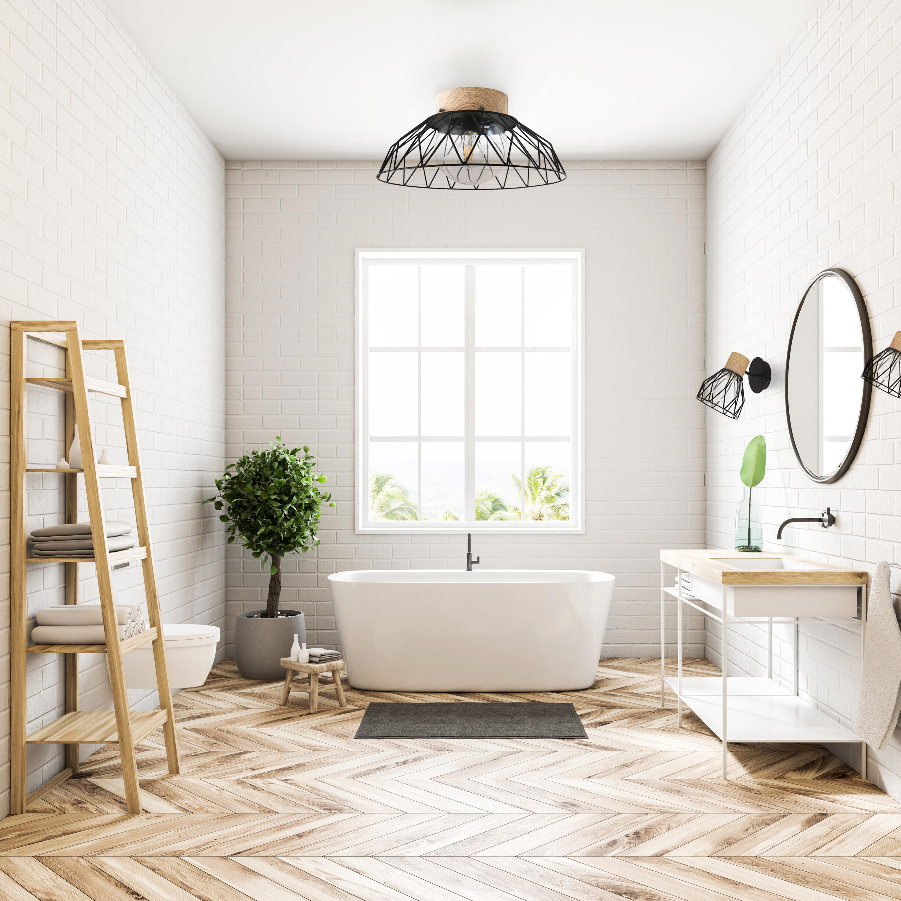 Spot salle de bain Clayton G9, noir et coloris bois, Seynave - 4