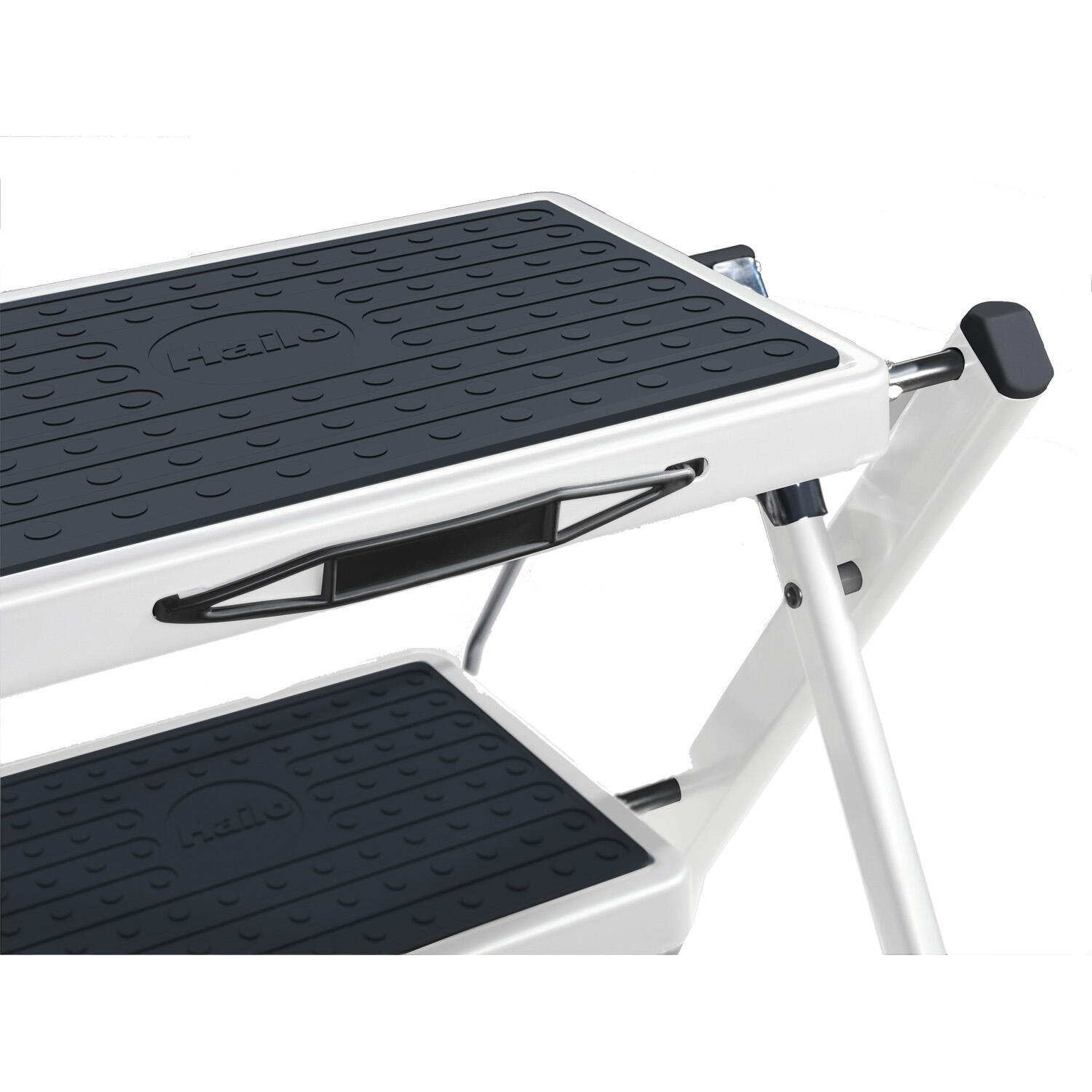 Marchepied HAILO Mini 2 marches larges pliable compact antidérapant en acier - 6