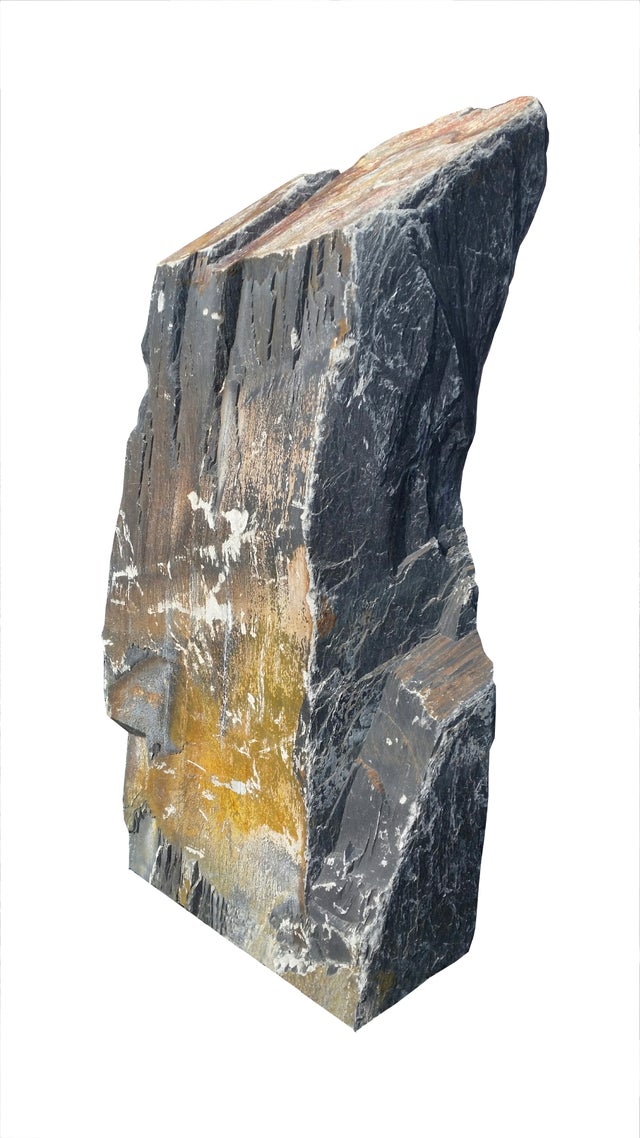 Menhir En Ardoise Noire Pour Jardin - Hauteur 70 à 90 Cm, Poids Environ 40 Kg - Décor Zen, Prêt à Poser
