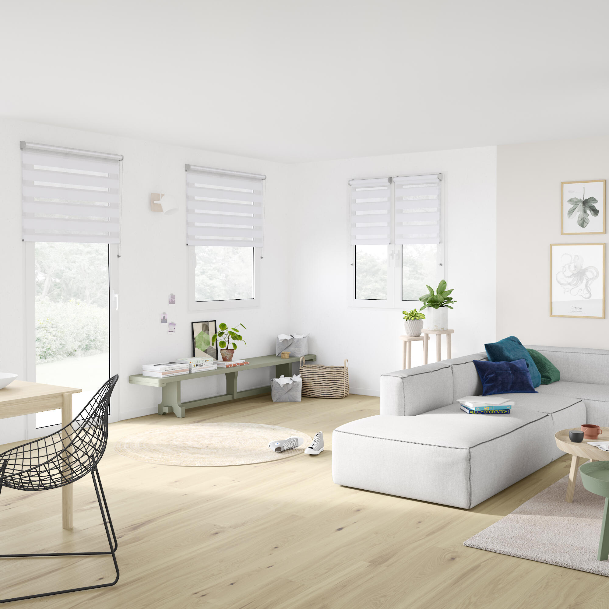 Estore de rolo INSPIRE NOITE&DIA 75X250CM WHITE - 2