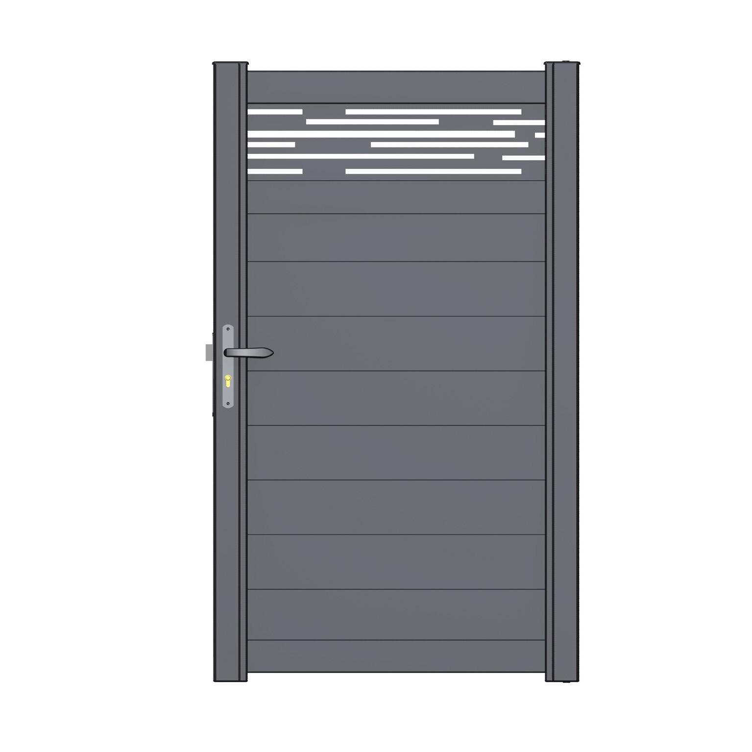Puerta peatonal klos up de aluminio gris 100x170.5 cm