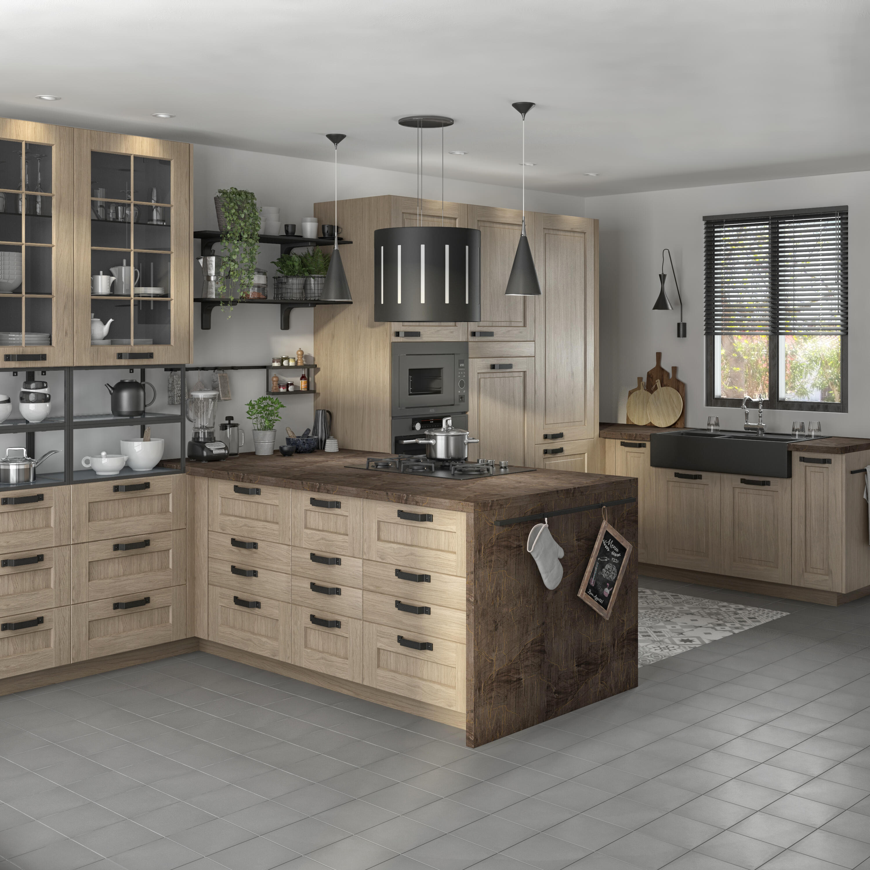 Fianco per mobile cucina DELINIA ID Prague rovere chiaro opaco L 37 x H 76.8 cm - 4