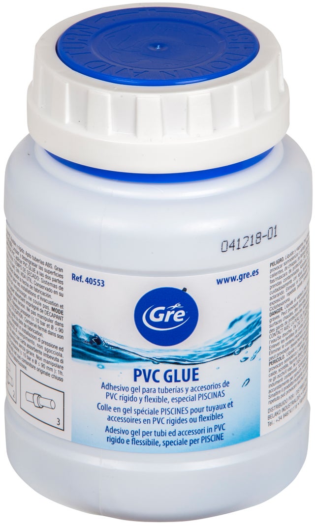 Colle d'assemblage gel Pour pvc flexible pot 250g GRE, 250ml, 250 g transparent