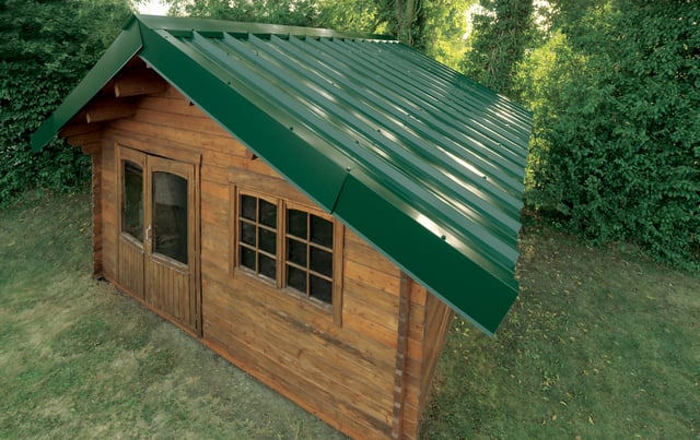 Plaque de couverture, nervuré vert, l.105 x L.200 cm, H.45 mm, Ep.0.5 mm