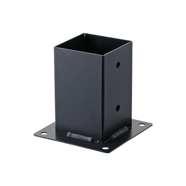 Support de poteau à fixer gris pour poteau bois, H.9 x P.9 cm, 91x91x100 mm