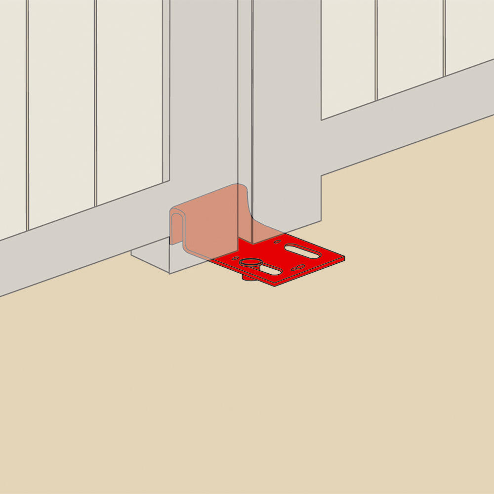 Sabot de portail + gâche réglable à visser, en acier noir H.33 x L.140 x P.100mm - 4