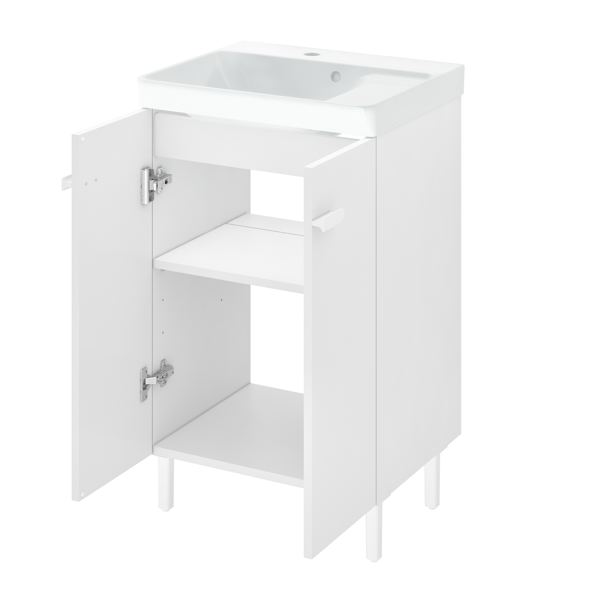 Lavabo a incasso rettangolare vasca centrale Easy L 51.4 x H 6 x P 42.4 cm in ceramica bianco lucido - 13
