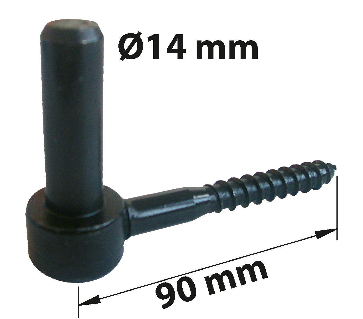 Gond en acier noir prépeint, Diam.14 x L.90 x H.60 mm AFBAT - 3