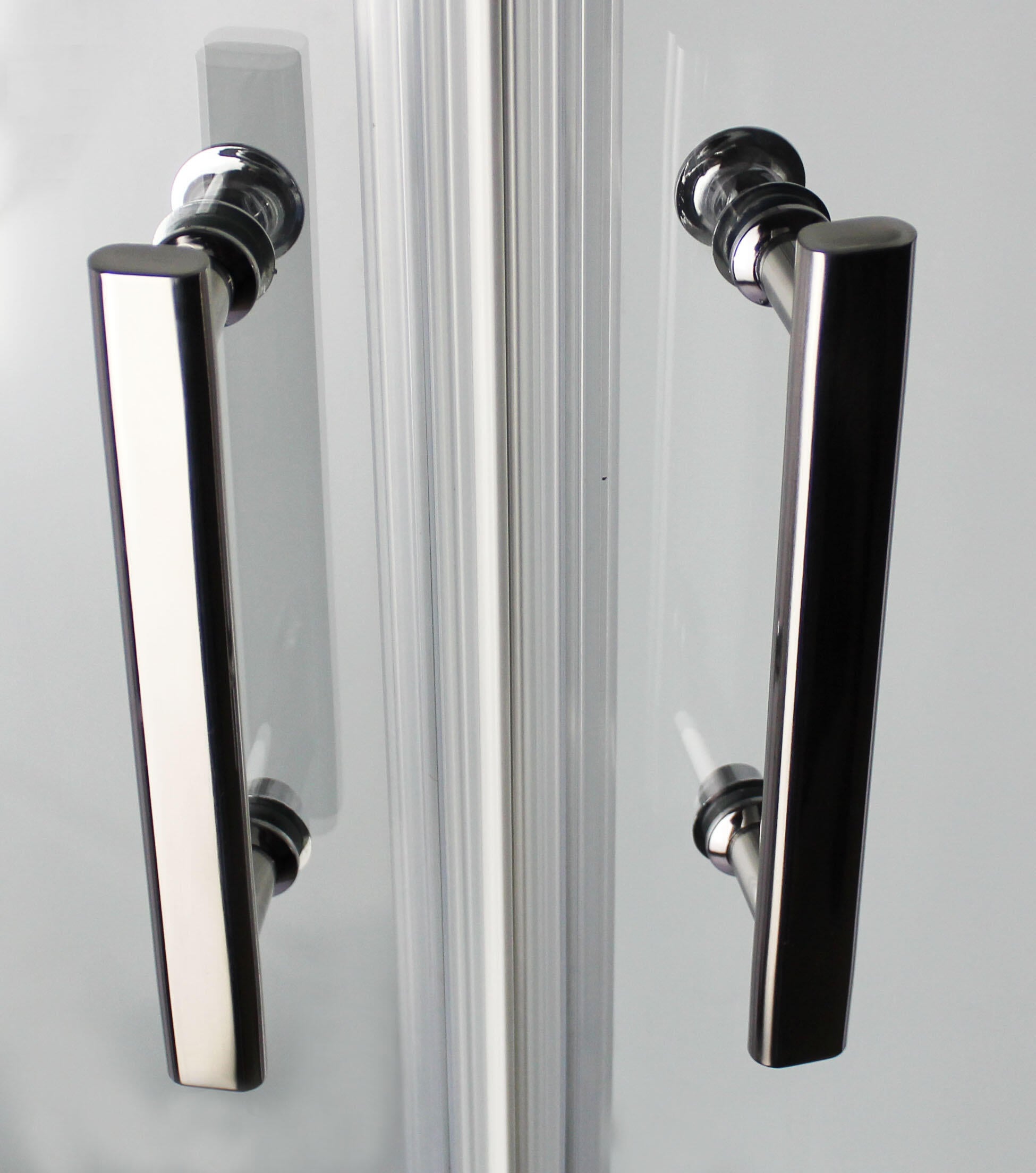 Cabine de douche ¼ de cercle, 90x90cm, noire, verre transparent 5mm, LYS - 6