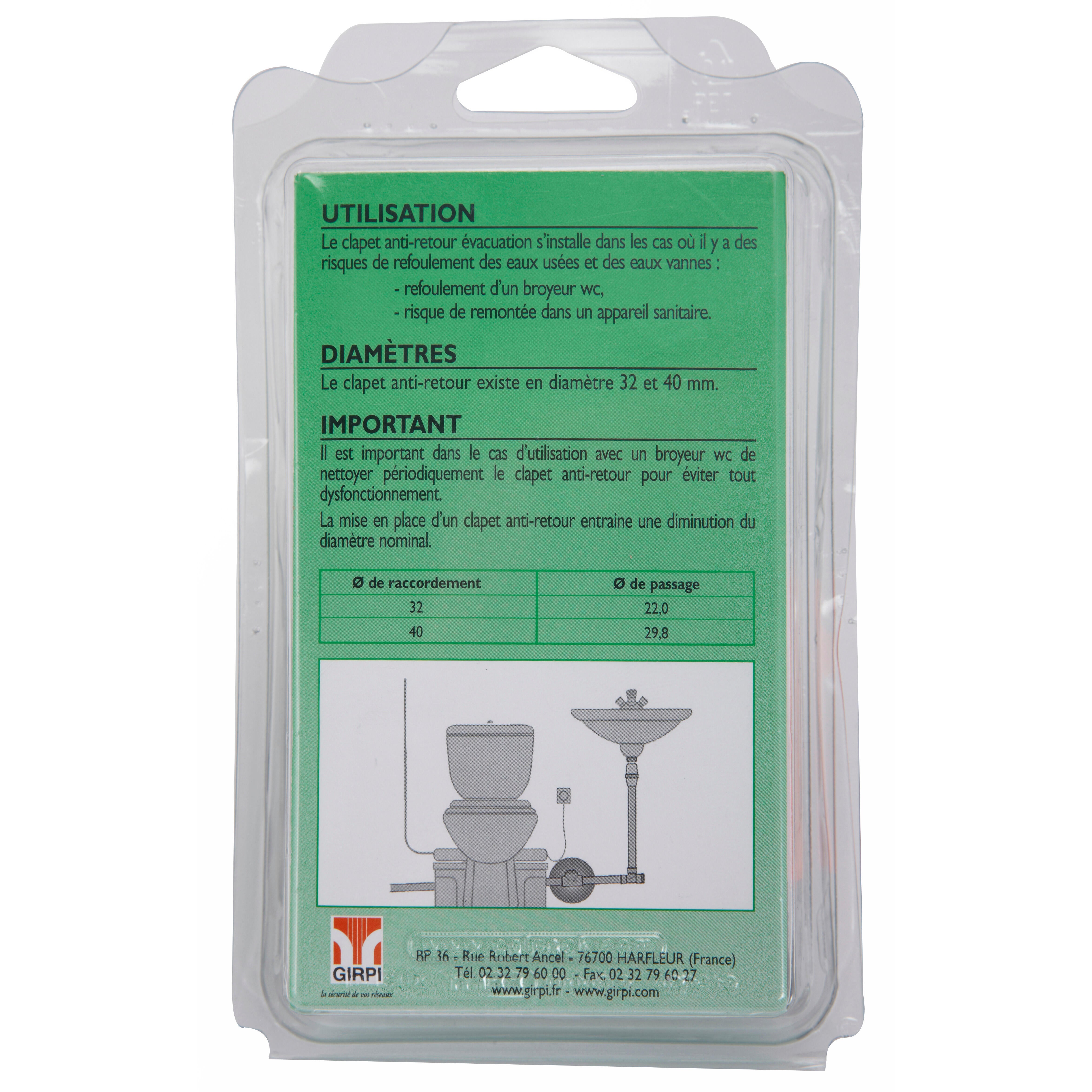 Clapet antiretour en pvc à coller, femelle / femelle, D.40 - 2