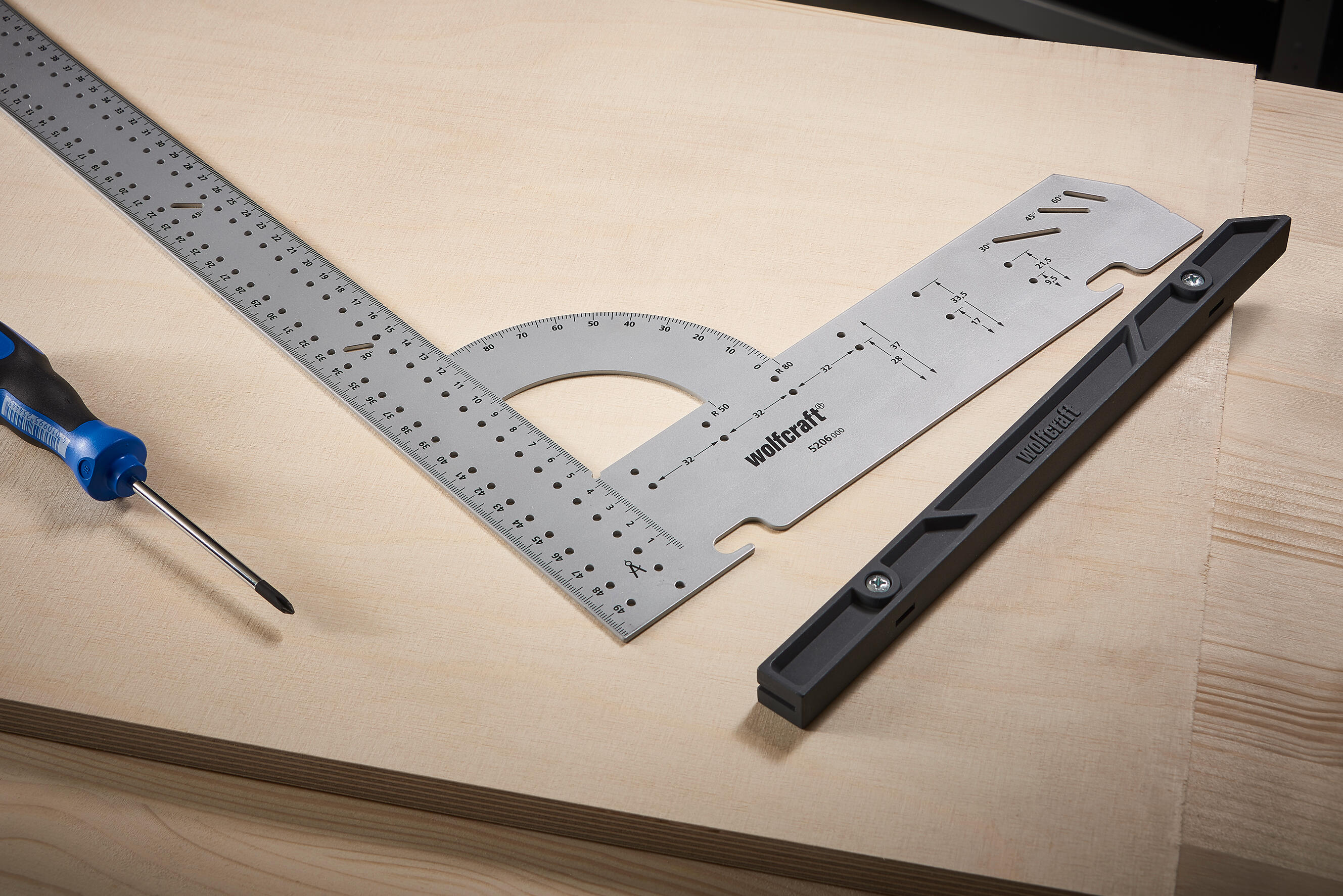Équerre multifonction en acier WOLFCRAFT, 30 cm - 5