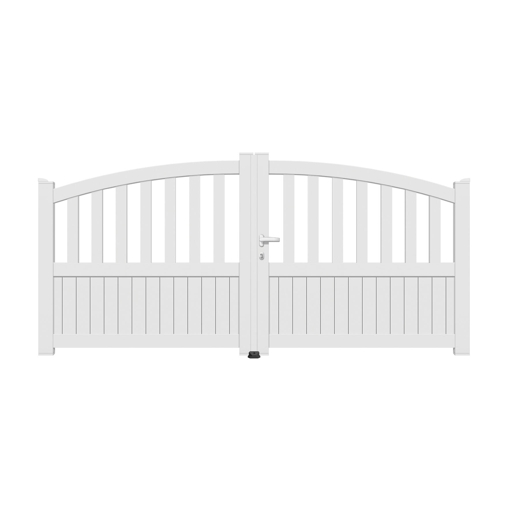 Portail battant aluminium Florenca blanc, l.300 x H.120-140 cm - 3