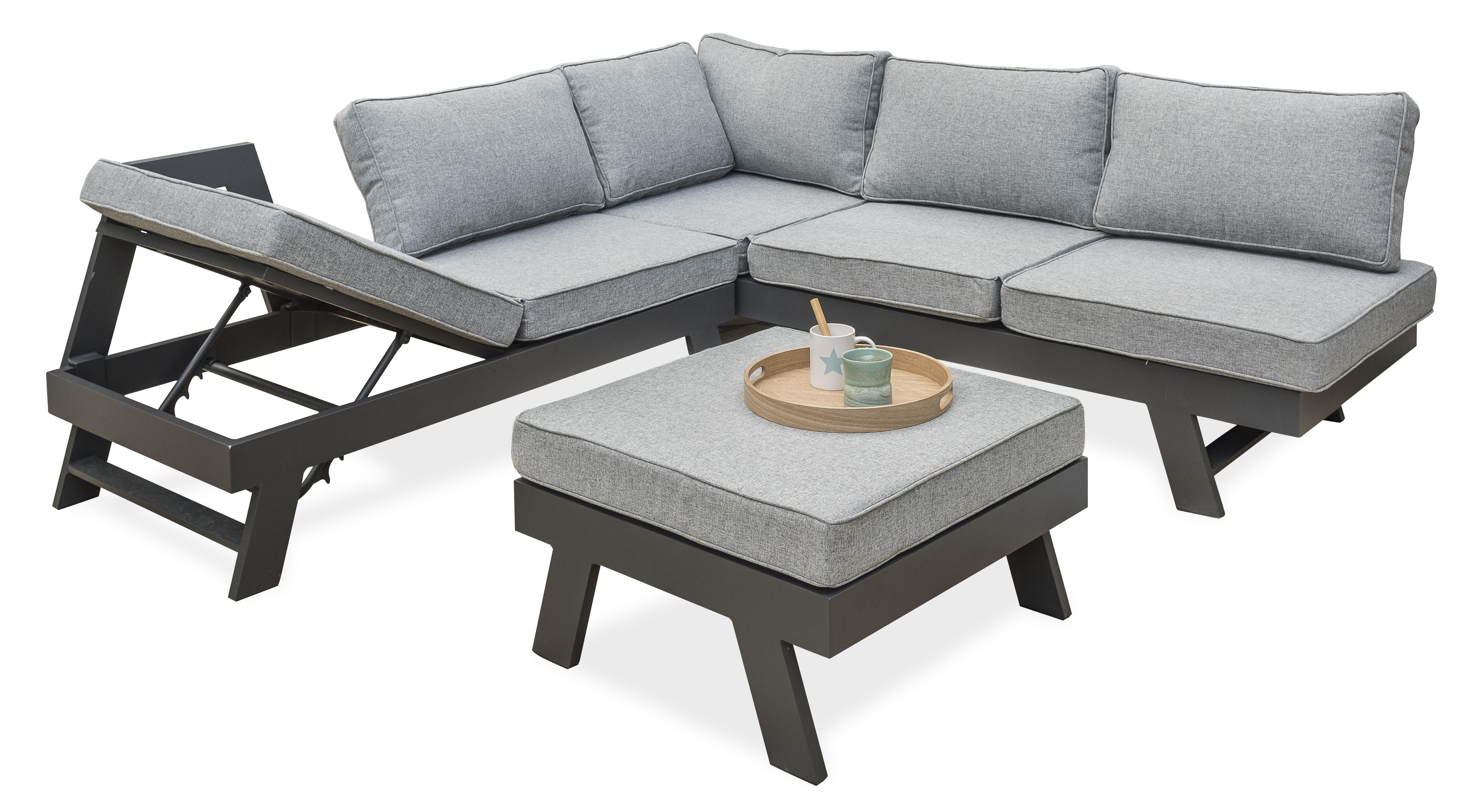 Salon de jardin d'angle Newyork-s1 gris DCB GARDEN, 5 personnes - 4
