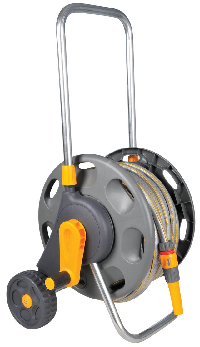 Porta manguera equipada con ruedas HOZELOCK de 30m de 15mm de ø