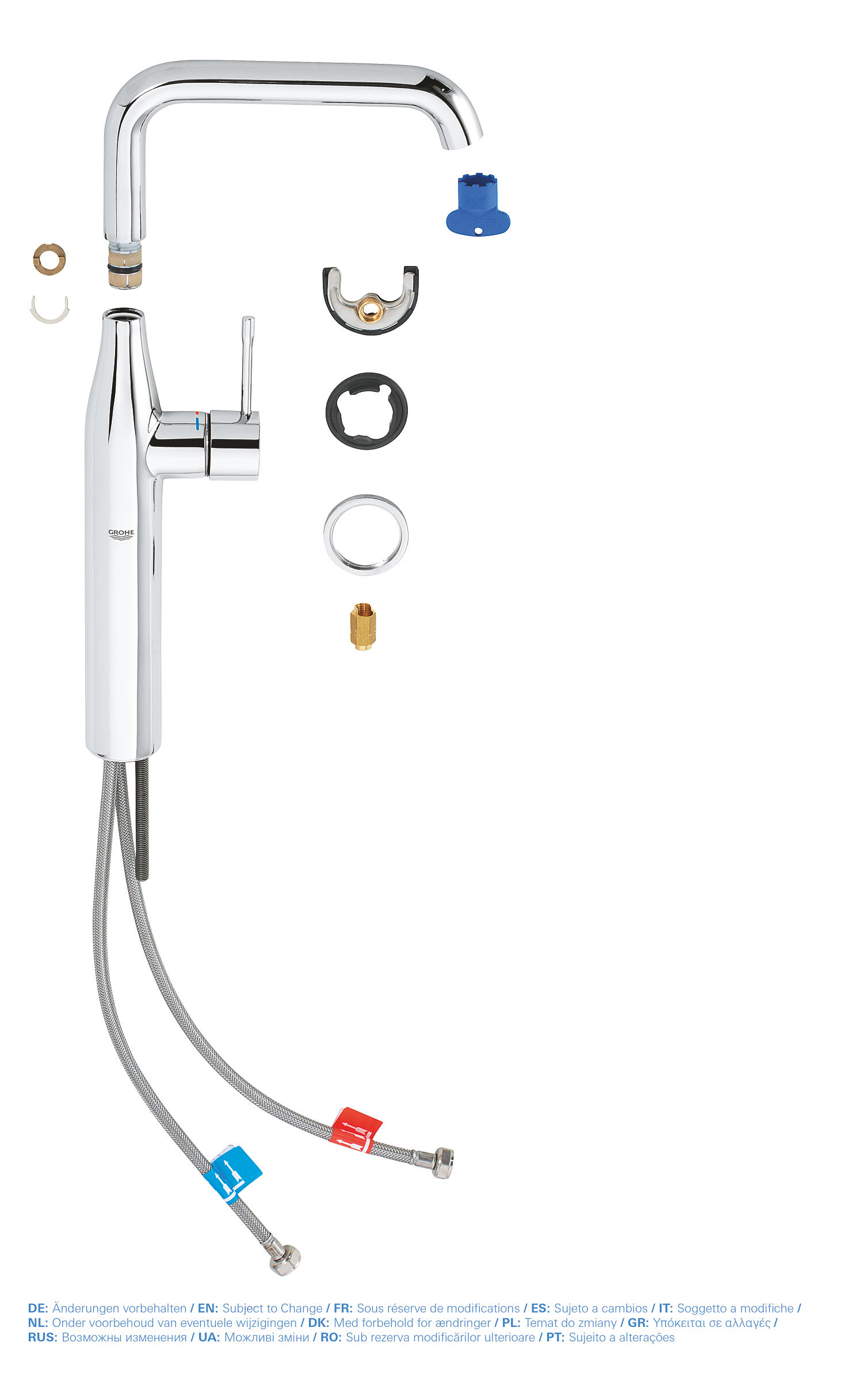 Rubinetto per lavabo getto laminare cristallino Essence cromo lucido GROHE - 3