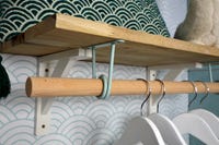 Melairya Tringle de penderie Ovale en Bois Tringle de penderie en Bois Poli avec Supports d'extrémité (Size : 40cm Melairya Tringle de penderie Ovale en Bois Tringle de penderie en Bois Poli avec Supports d'extrémité (Size : 40cm