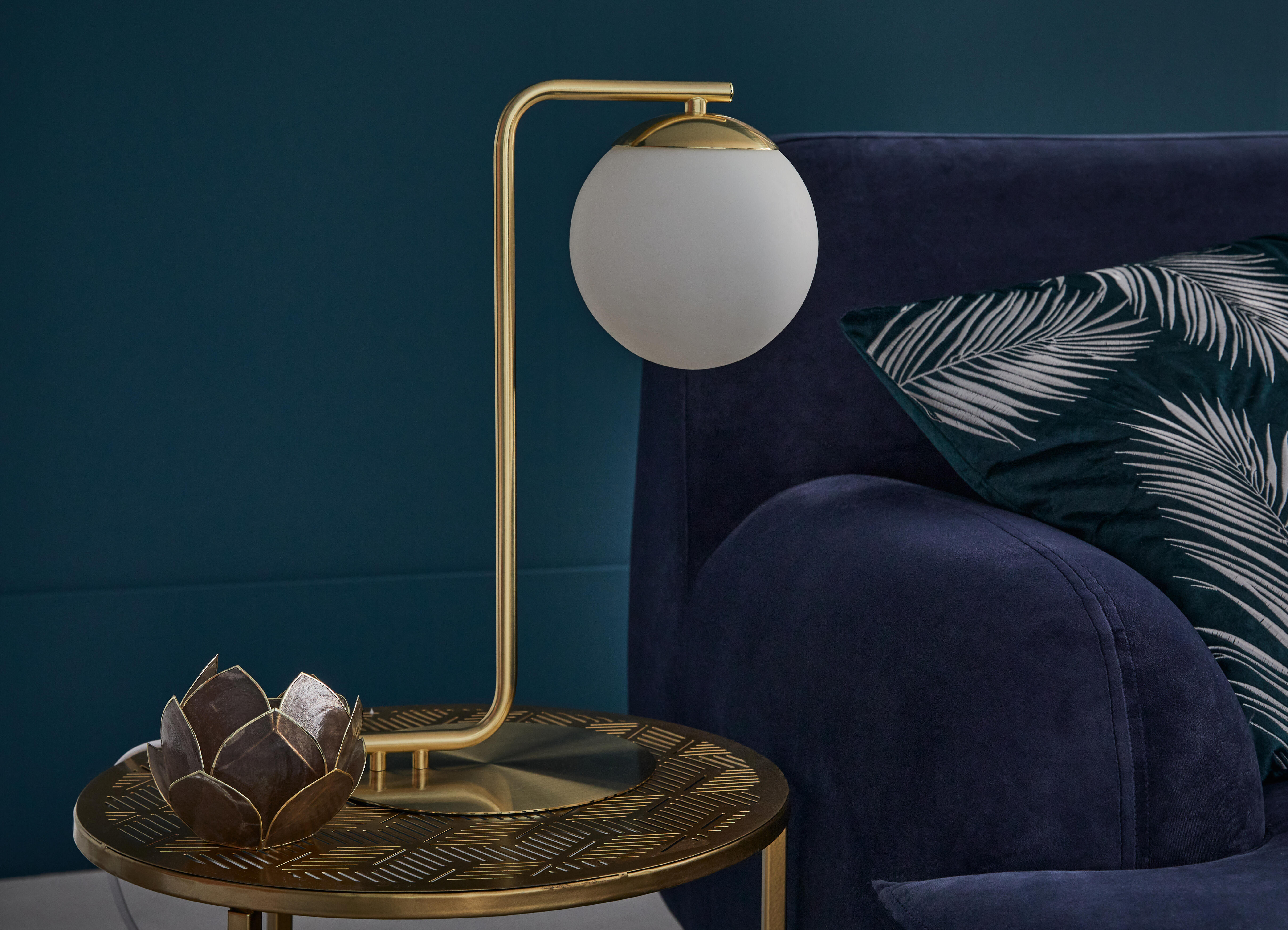 Lampe Grant, acier, opale, H.41 cm, E14 - 4