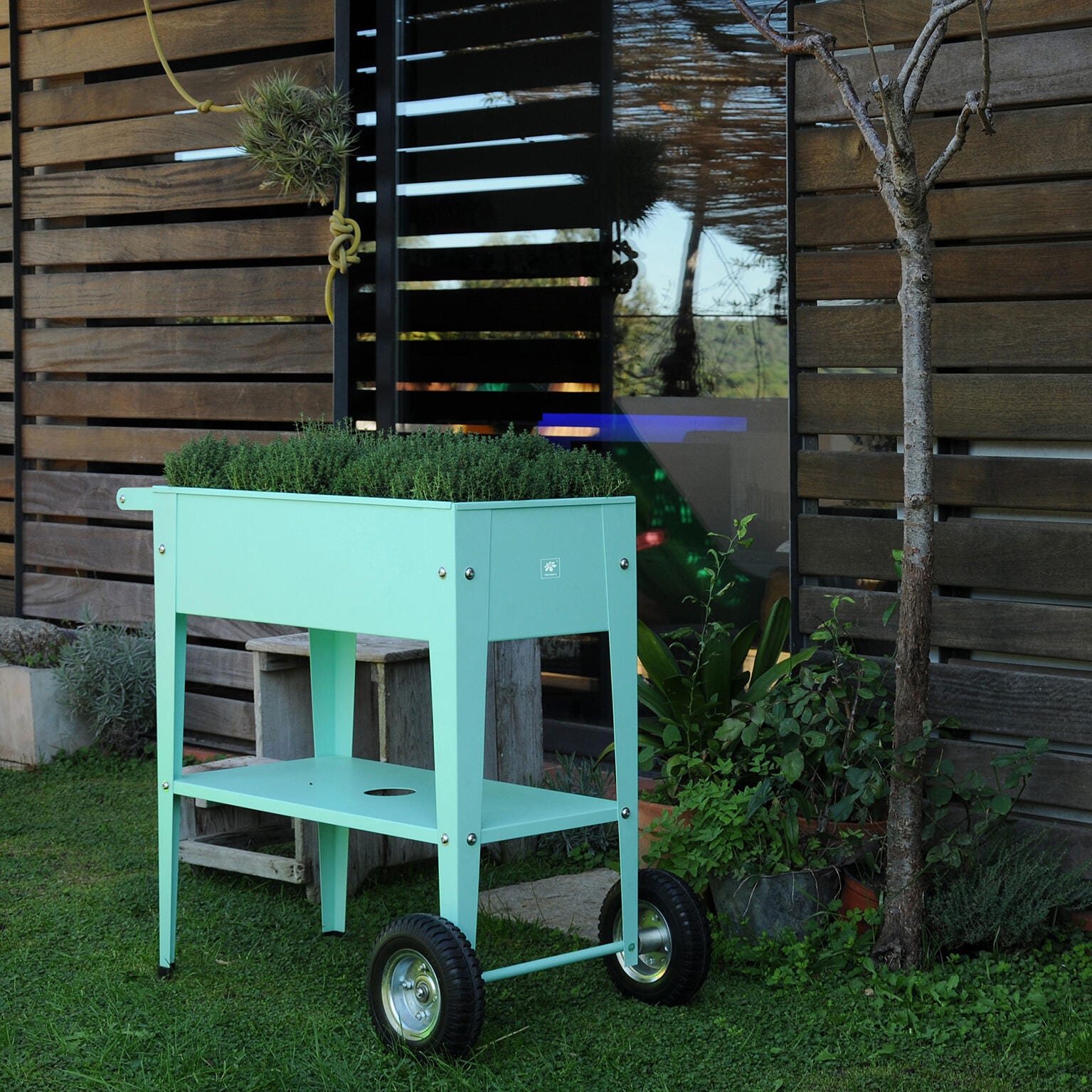 Gardiun Potager Sur Pieds Grove IV Vert 40x100x80 Cm – Table De Culture Surélevée En Acier Galvanisé Anti-Rouille Pour Balcon, Terrasse Ou Jardin