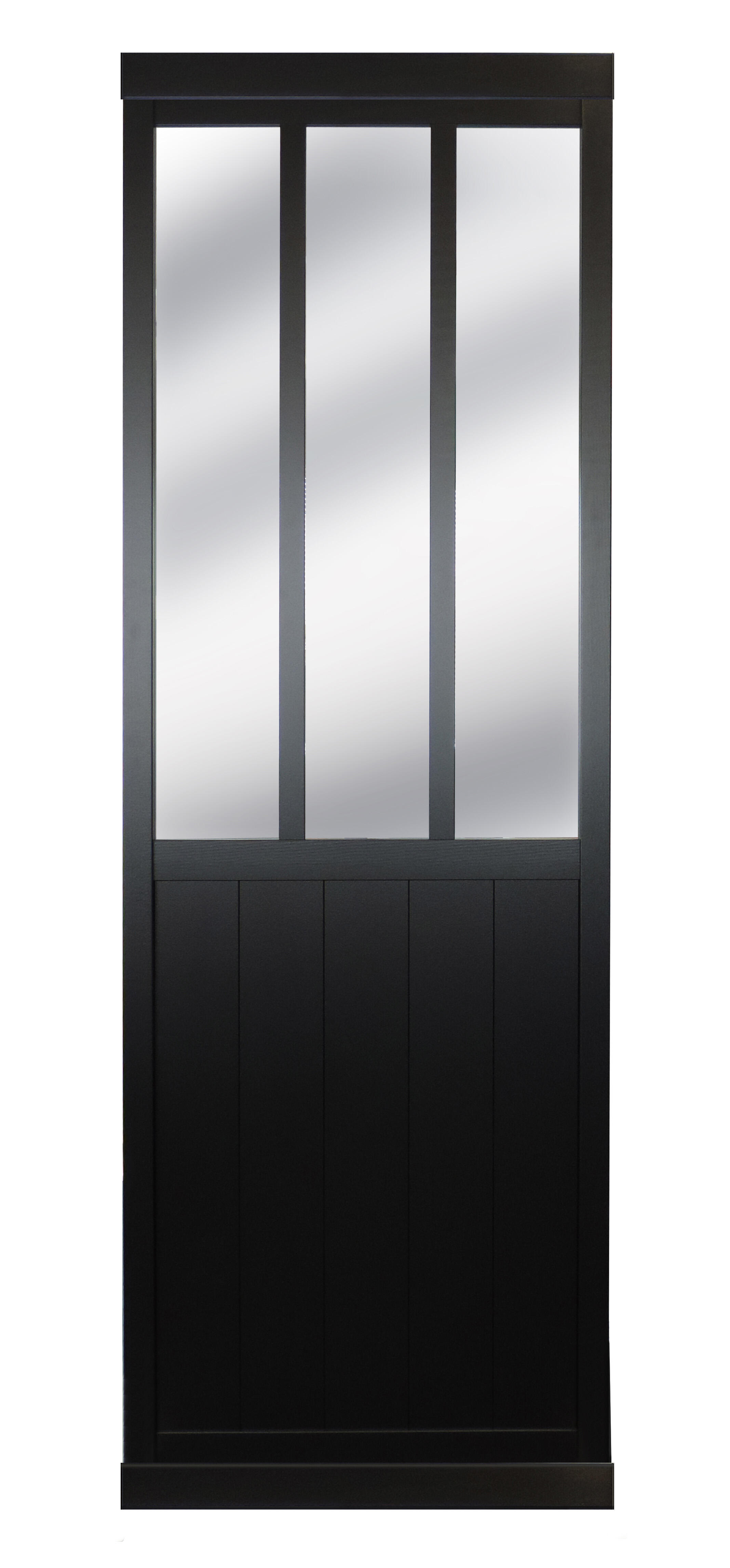 Cloison amovible Atelier mdf revêtu noir effet métal l.80 x H.250 x P.4cm - 9