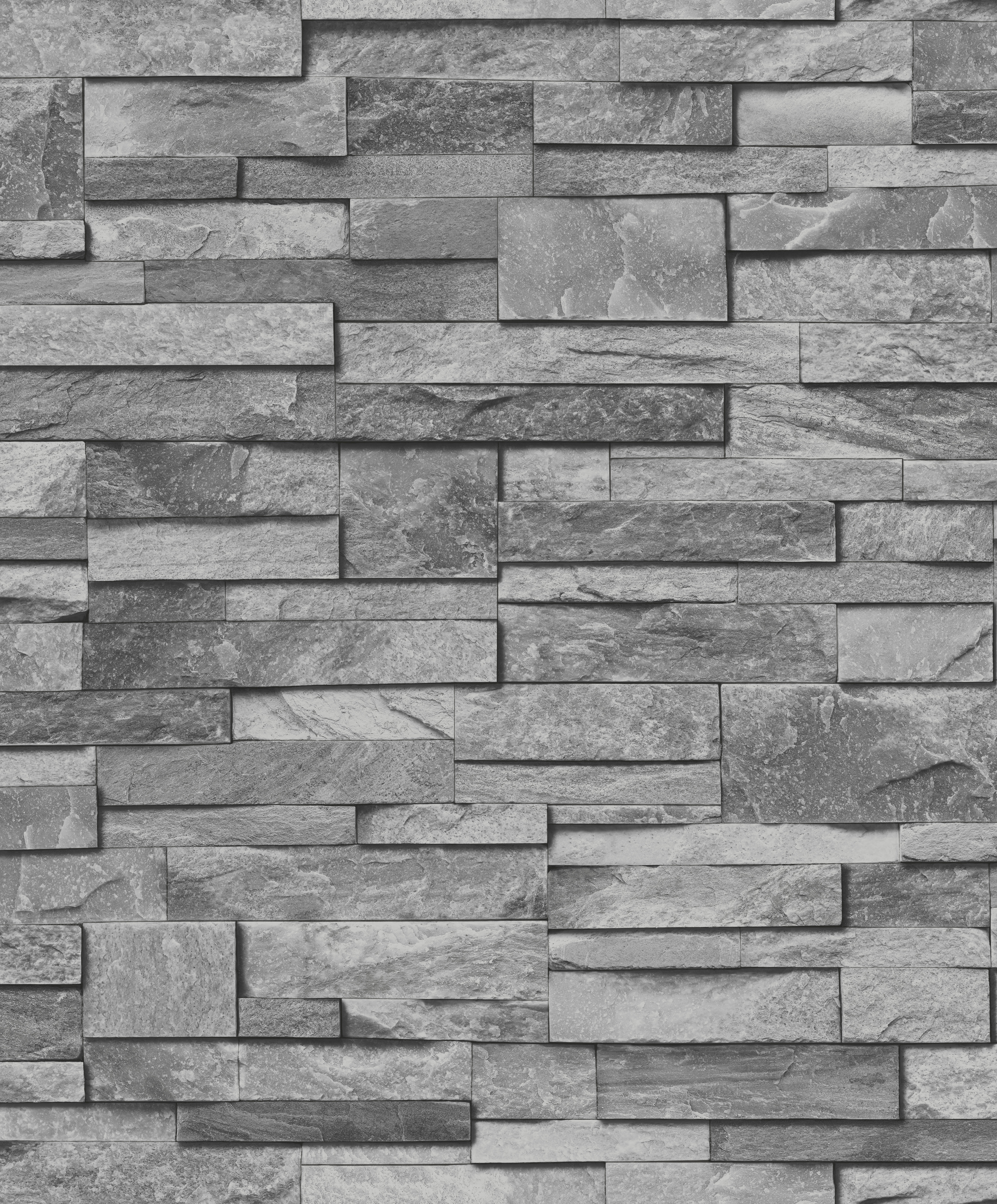 Papier peint vinyle sur intissé Brique marbre gris - 5