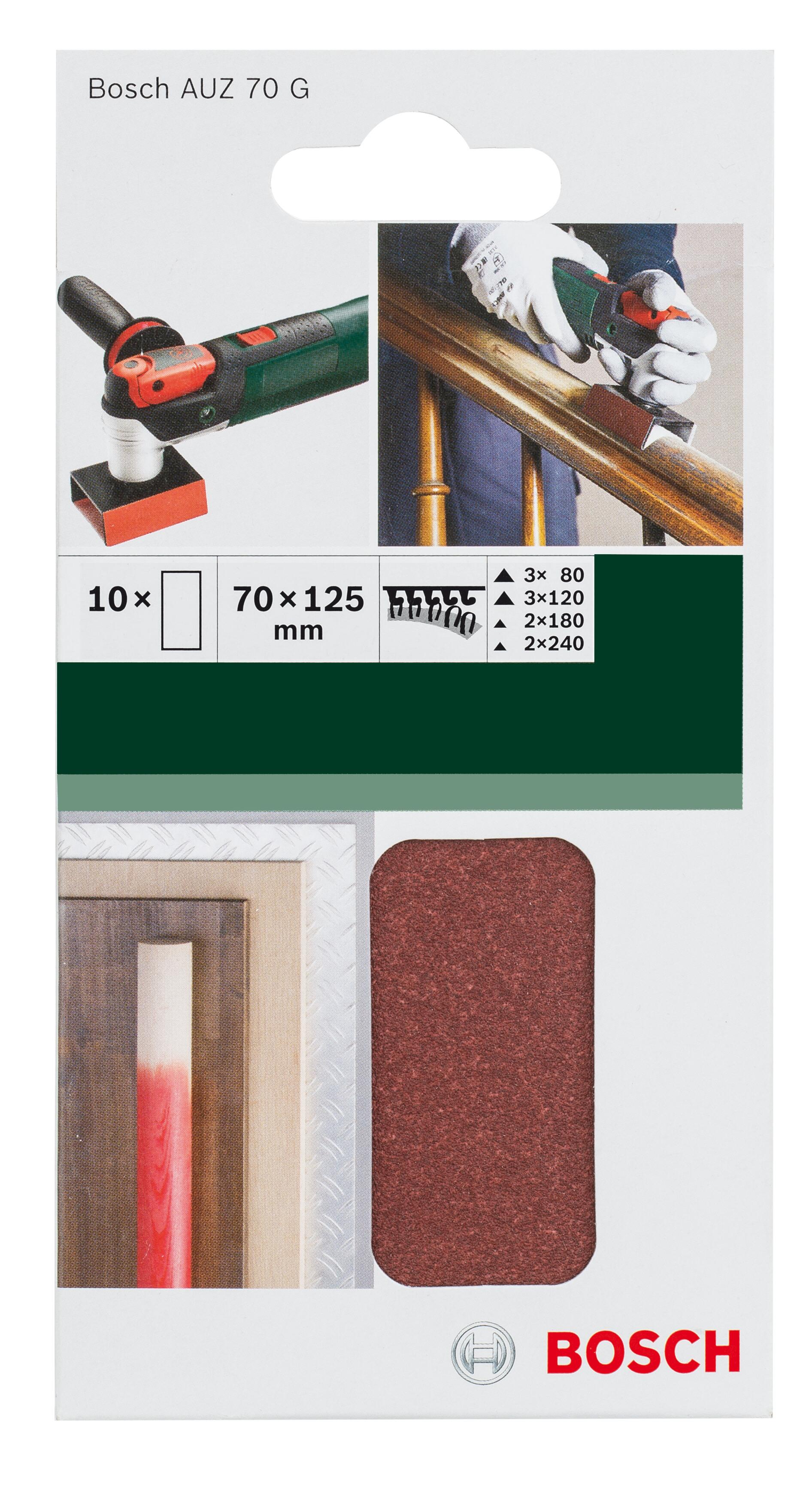 Lot de 10 feuilles abrasives pour ponçeuse BOSCH AVZ 70 G, 70 x 125 mm - 2